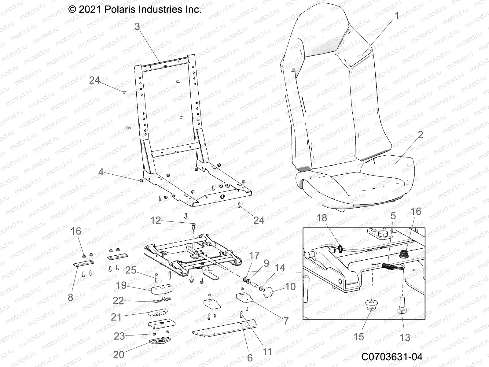 BODY | BODY, SEAT ASM., DRIVER - Z22NAS99CZ (C0703631-04)