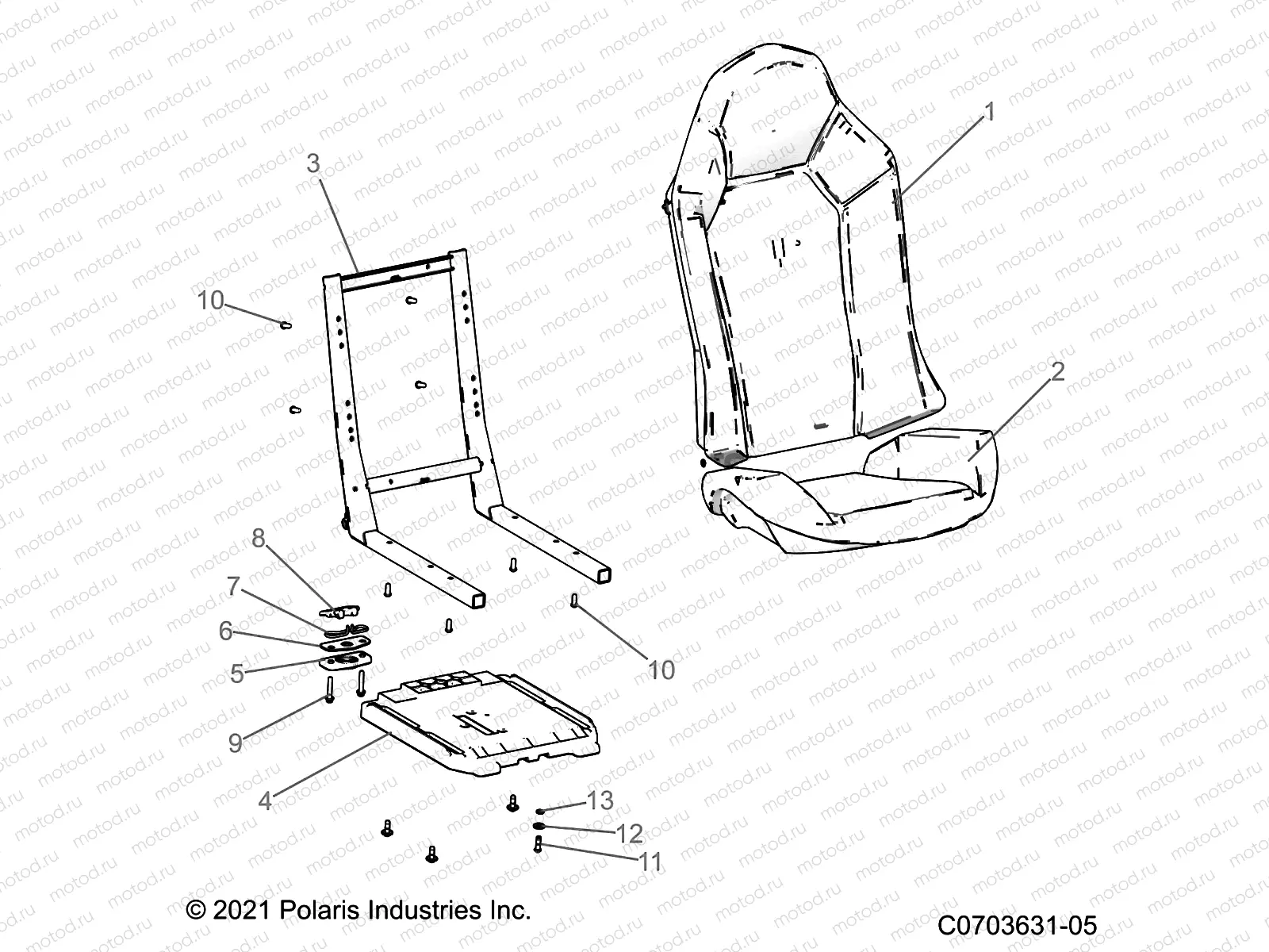 BODY | BODY, SEAT ASM., PASSENGER, - Z21NAS99CG (C0703631-01)