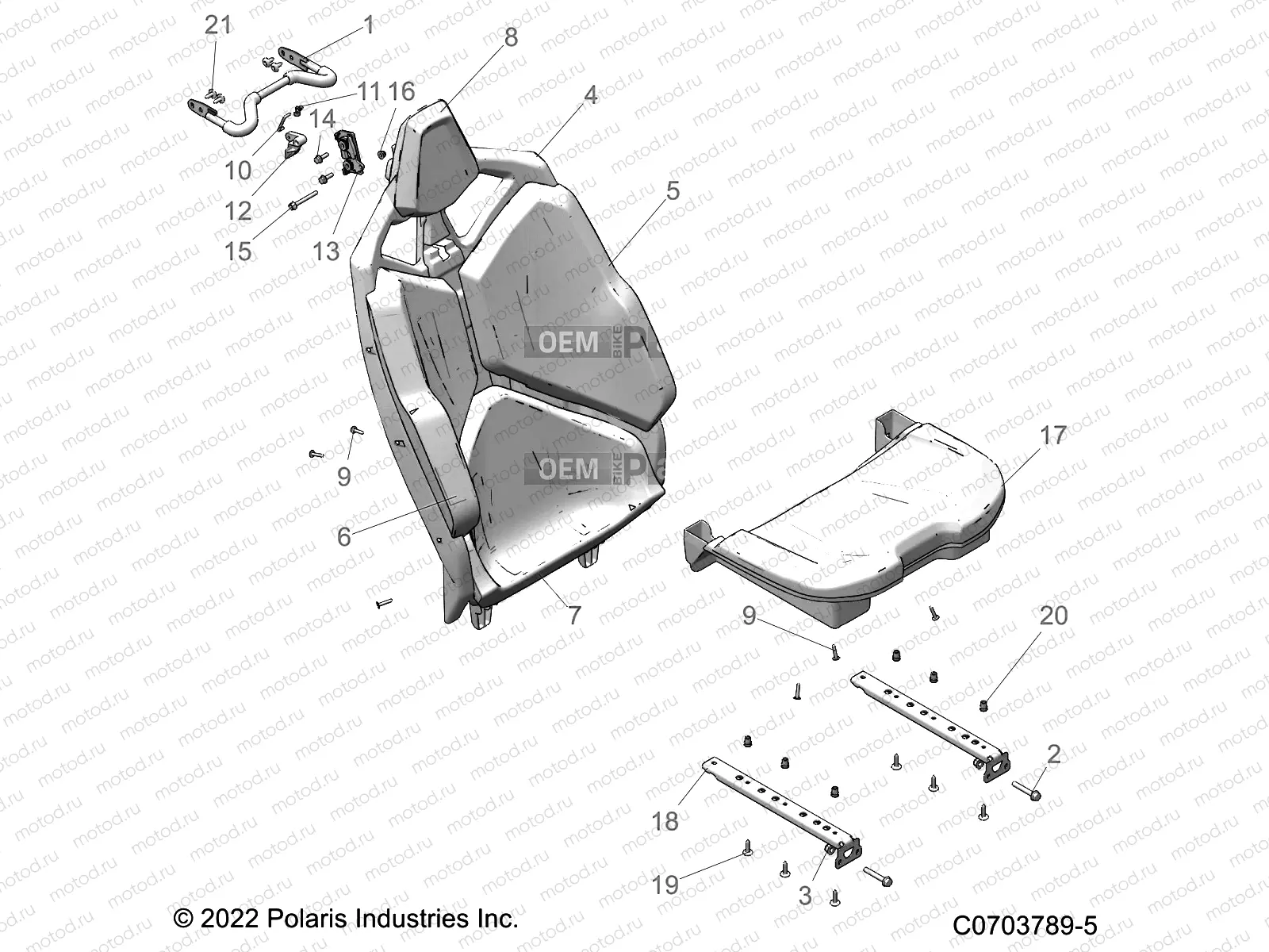 BODY | BODY, SEAT ASM., REAR, PREMIUM/DELUXE - Z21R4C92BF (C0703789-5)