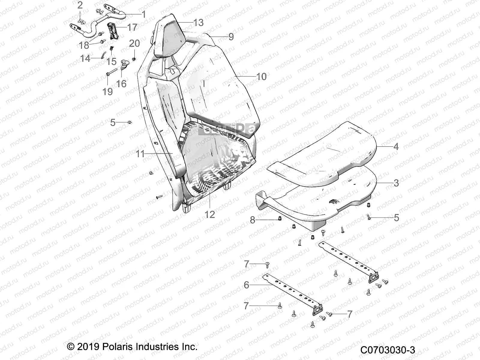 BODY | BODY, SEAT ASM., REAR, STANDARD - Z20R4E92AH/BH/AT/BT (C0703030-3)