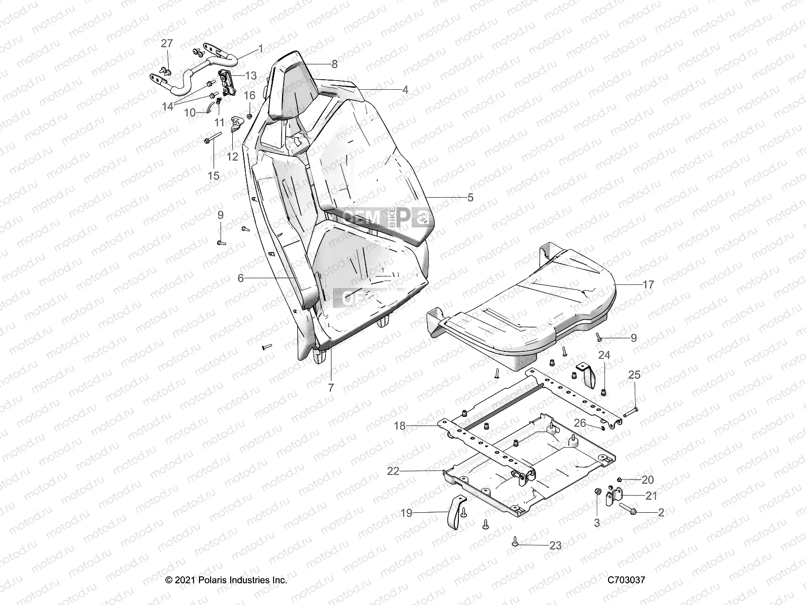 BODY | BODY, SEAT ASM., REAR - Z23G4D92AL/BL/AE/BE (C703037)