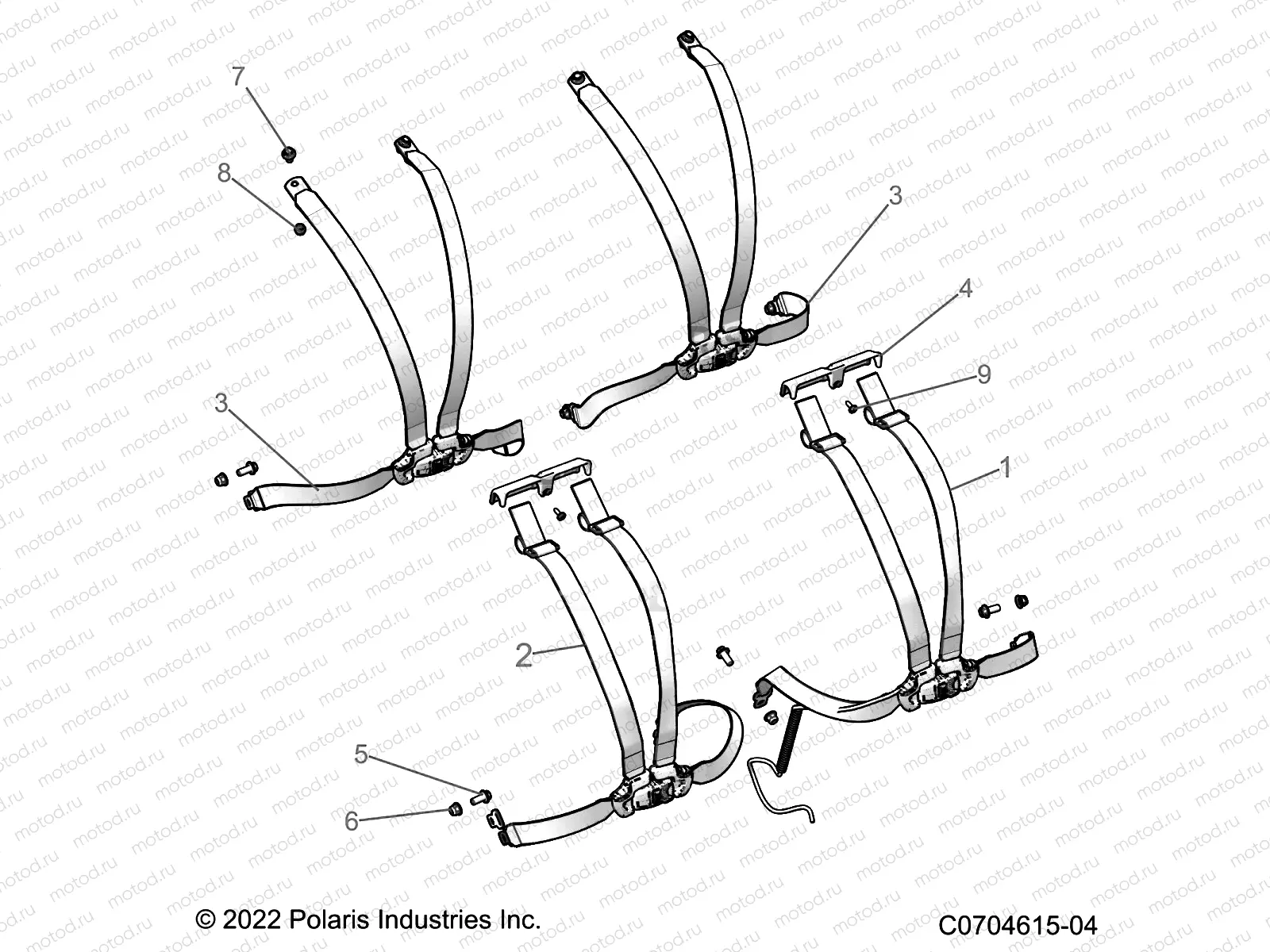 BODY | BODY, SEAT BELT MOUNTING 4 POINT - Z23G492AL/BL (C0704615-01)