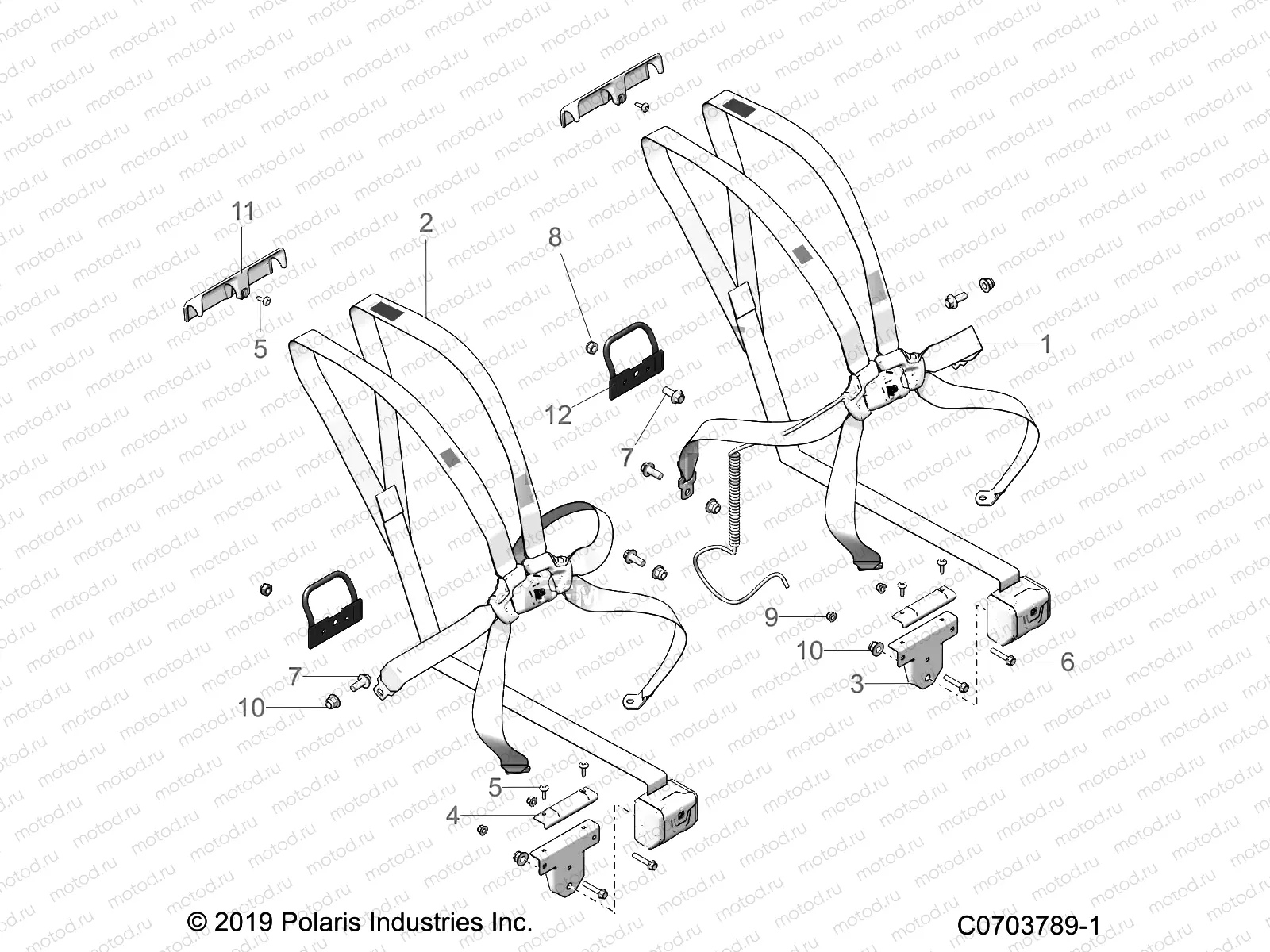 BODY | BODY, SEAT BELT MOUNTING, FRONT, 6 POINT - Z22RML2KAL/AP/BK/BL/BP/BT (C0703789-1)