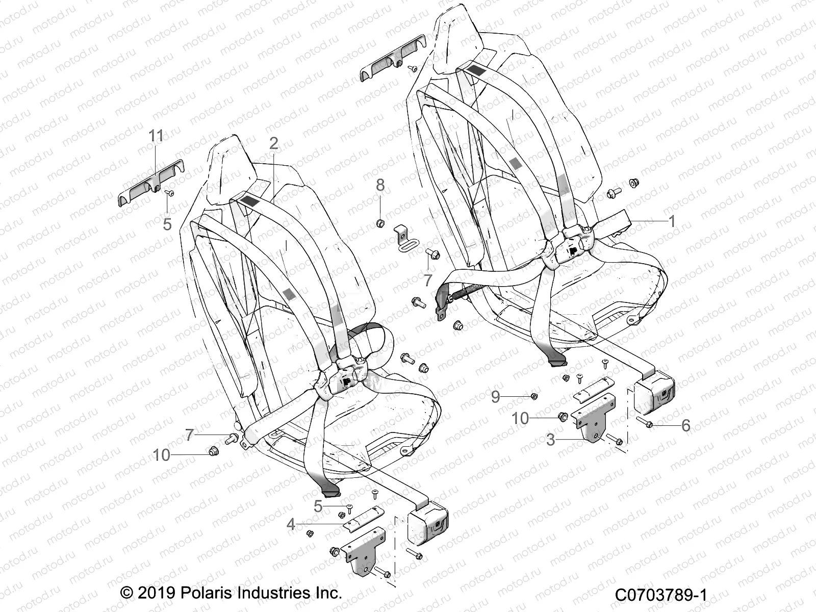 BODY | BODY, SEAT BELT MOUNTING, FRONT, 6 POINT - Z23RMD2KAK/AJ/BK/BJ (C0703789-1)