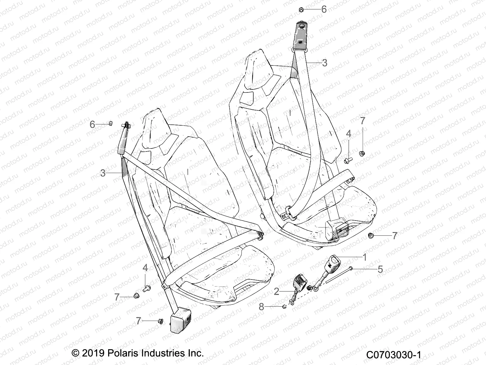 BODY | BODY, SEAT BELT MOUNTING, FRONT, STANDARD - Z20R4E92AH/BH/AT/BT (C0703030-1)