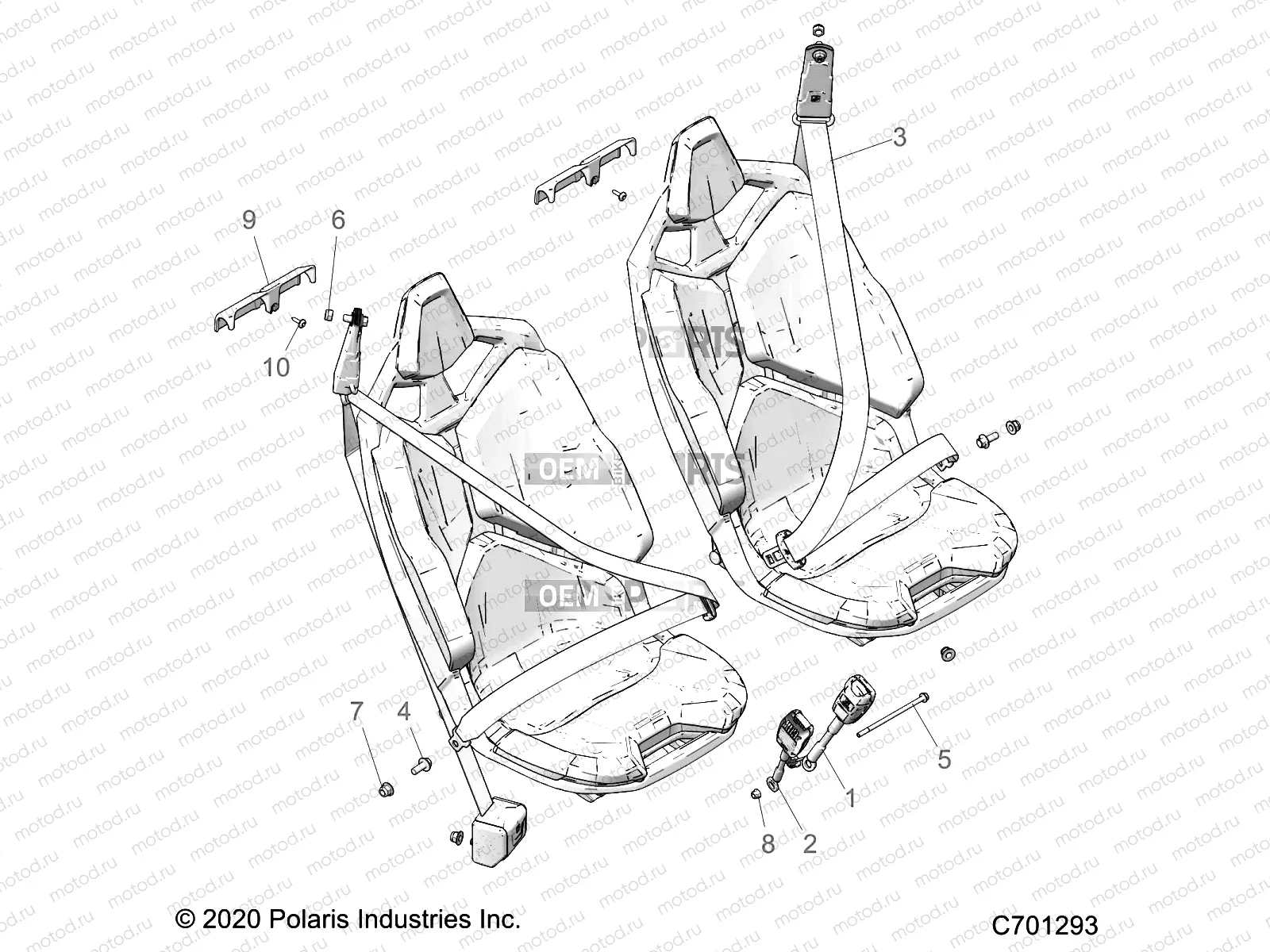 BODY | BODY, SEAT BELT MOUNTING, FRONT, STANDARD - Z23R4E92A/92B (C701293)