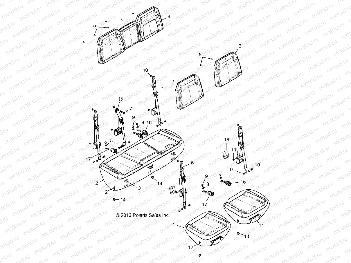 BODY | BODY, SEAT, BENCH - R14WH88AA/AAC/ARARC/9EAC/9EACC (49RGRSEAT14CREW)