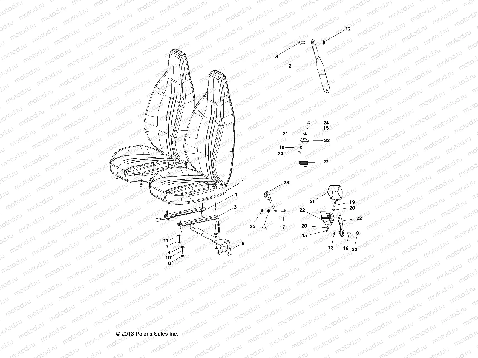 BODY | BODY, SEAT, BUCKET, 6 PASSENGER - L14G6A/L14G6S (49GEMBODY14BUCKET)