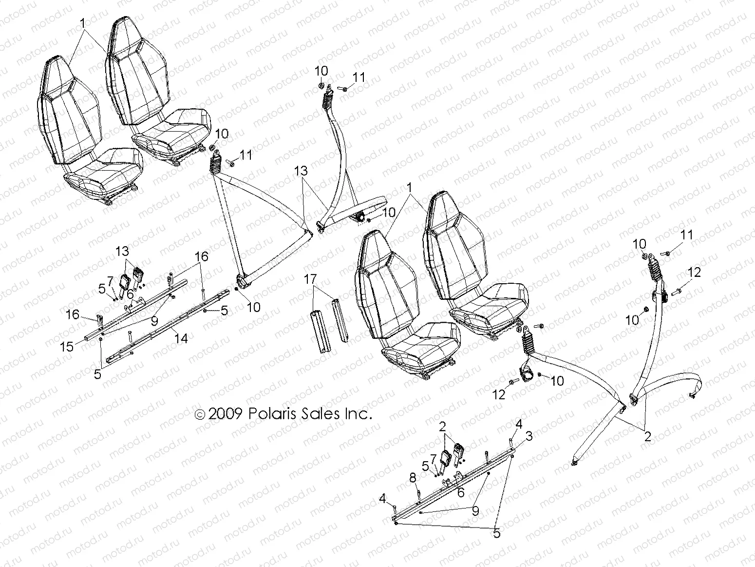 BODY | BODY, SEAT MOUNTING and BELTS - R10XH76AA (49RGRSEATMTG10RZRS4)