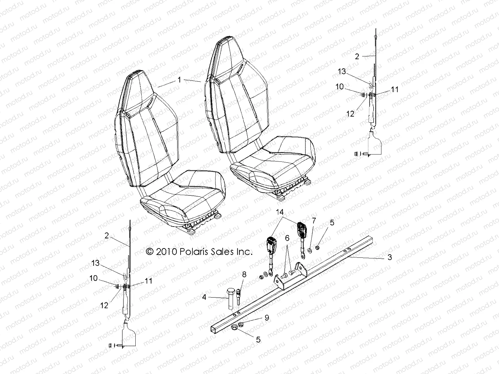 BODY | BODY, SEAT MOUNTING and BELTS - R11VE76AC/AD/AT/AW/AZ (49RGRSEATMTG11RZR)