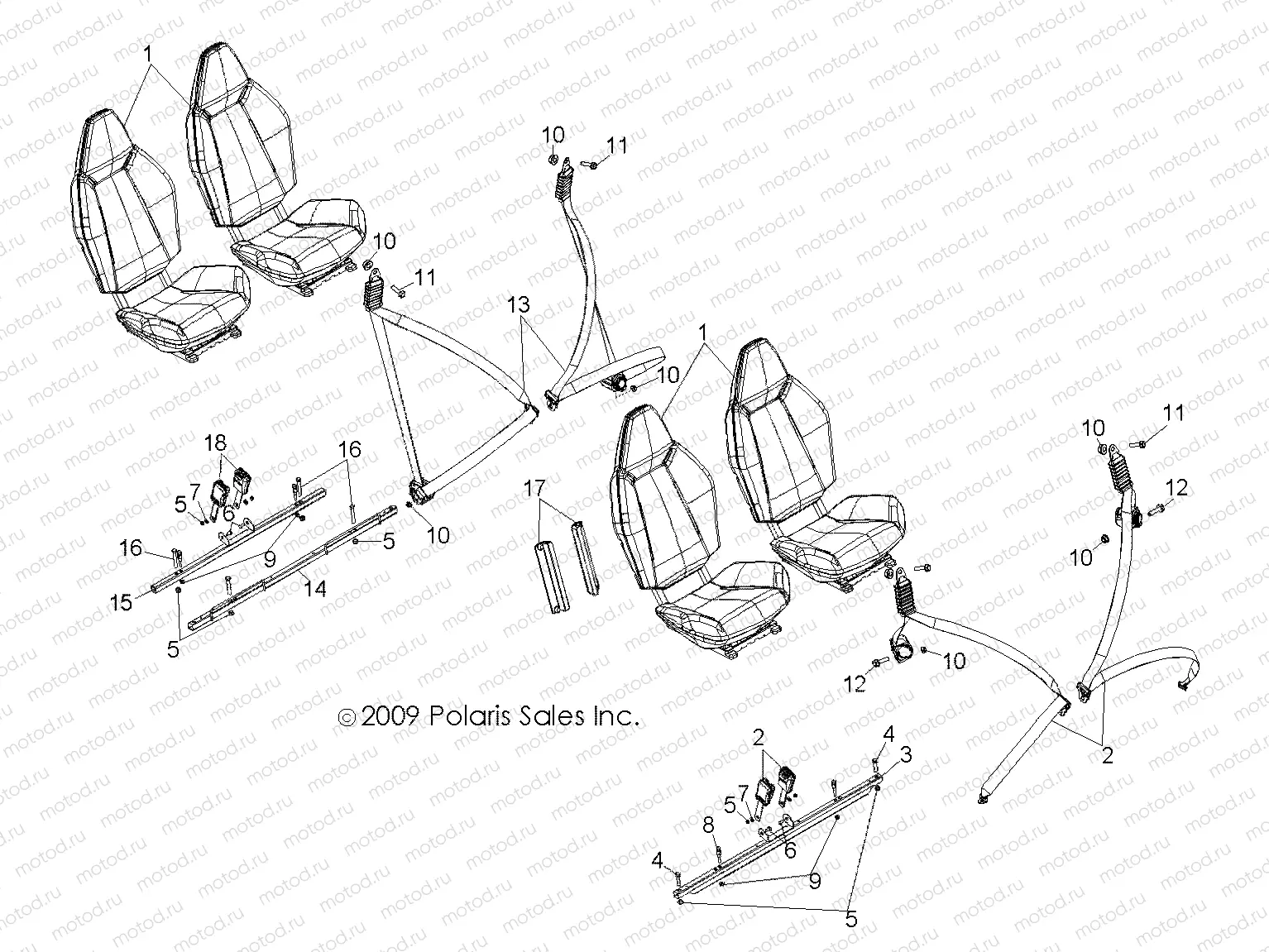 BODY | BODY, SEAT MOUNTING and BELTS - R11XY76FX (49RGRSEATMTG11RZR4I)