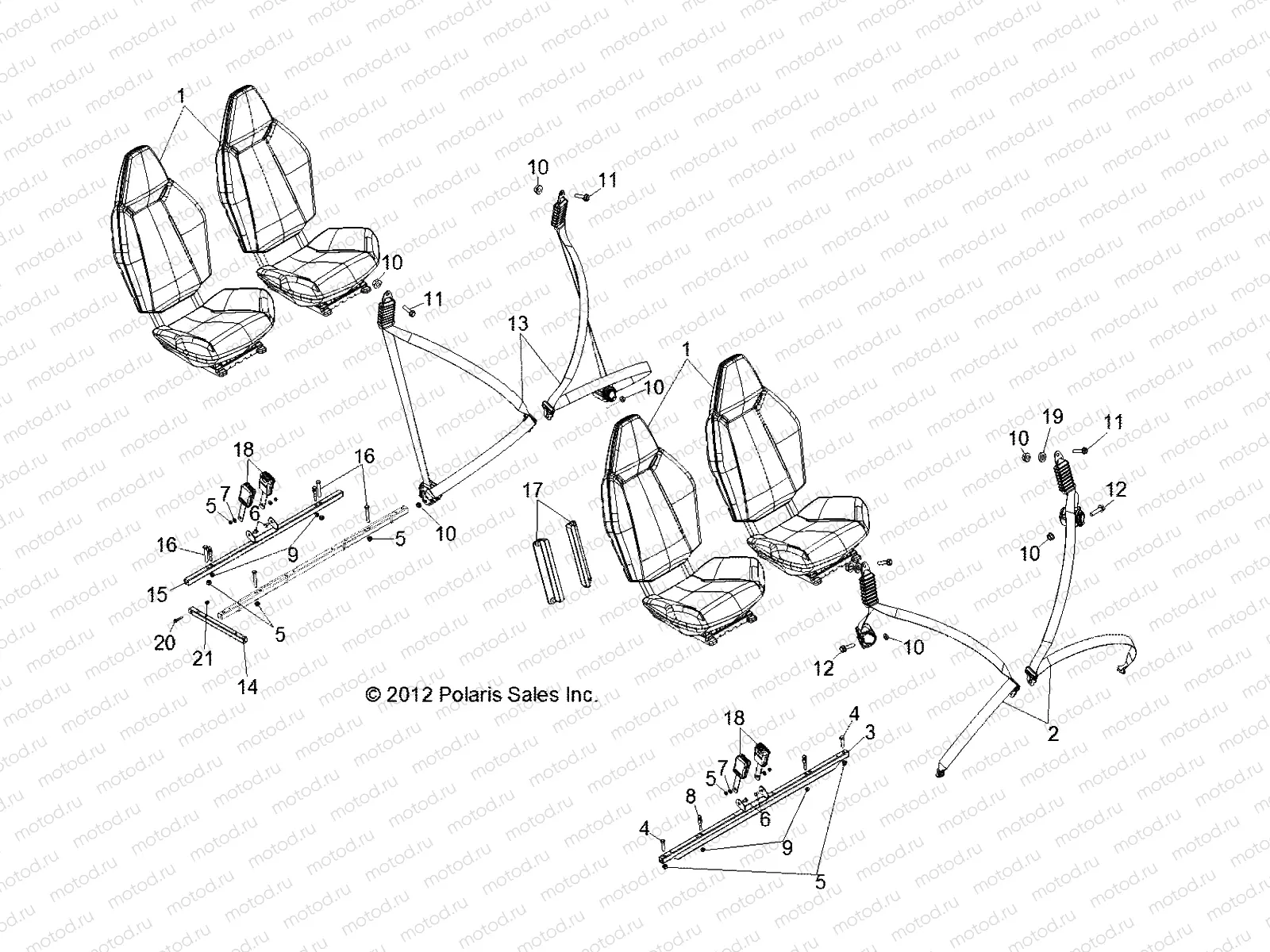 BODY | BODY, SEAT MOUNTING and BELTS - R12XE76AD/7EAB/EAO (49RGRSEATMTG12RZR4)