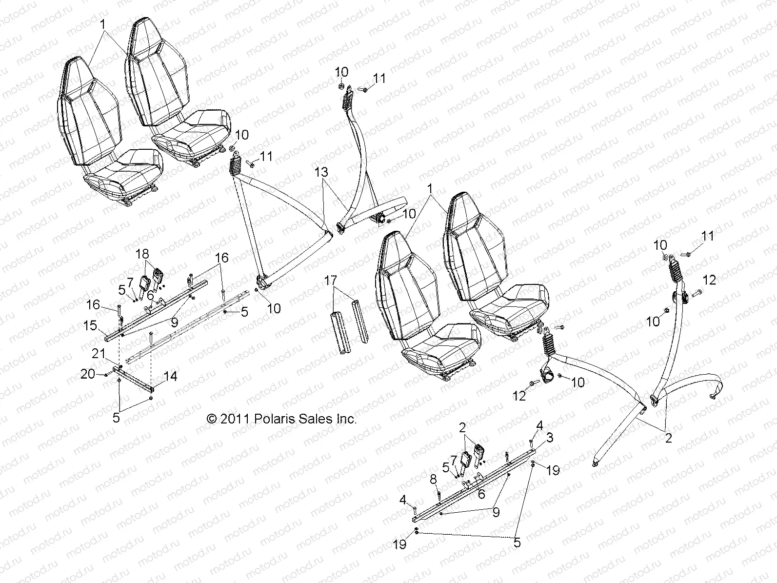 BODY | BODY, SEAT MOUNTING and BELTS - R12XE7EFX (49RGRSEATMTG12RZR4I)