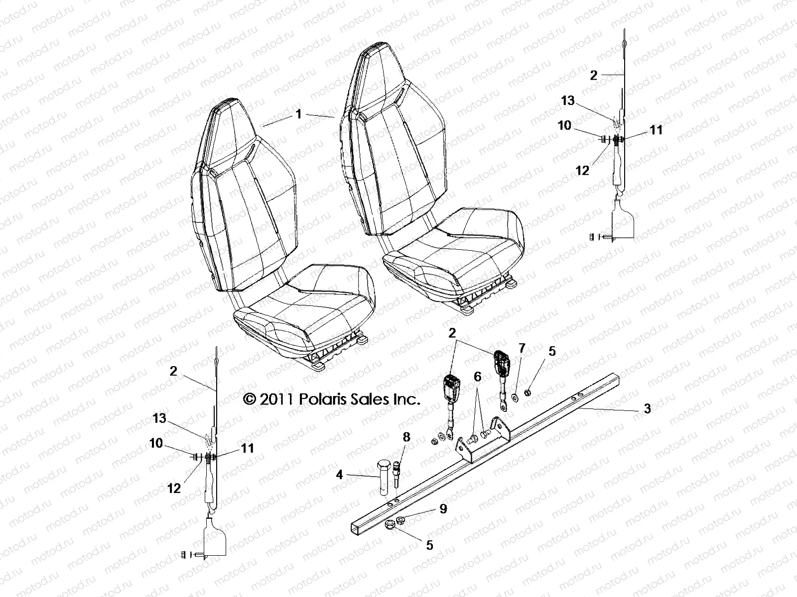 BODY | BODY, SEAT MOUNTING and BELTS - R13VE76FX/FI (49RGRSEATMTG12RZR)