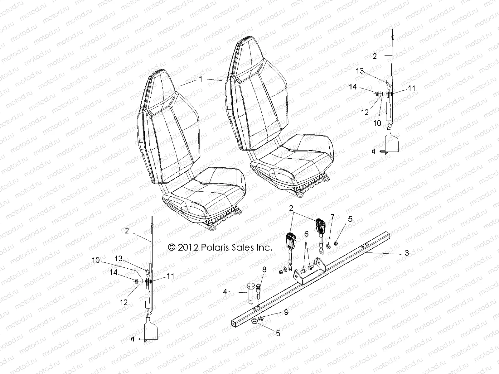 BODY | BODY, SEAT MOUNTING and BELTS - R13VH57AD/6EAK (49RGRSEATMTG13RZR600)