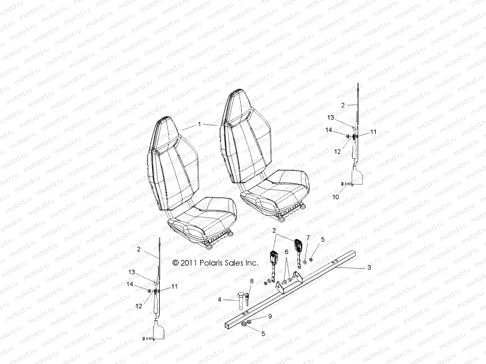 BODY | BODY, SEAT MOUNTING and BELTS - R13VH57FX (49RGRSEATMTG12RZR570)