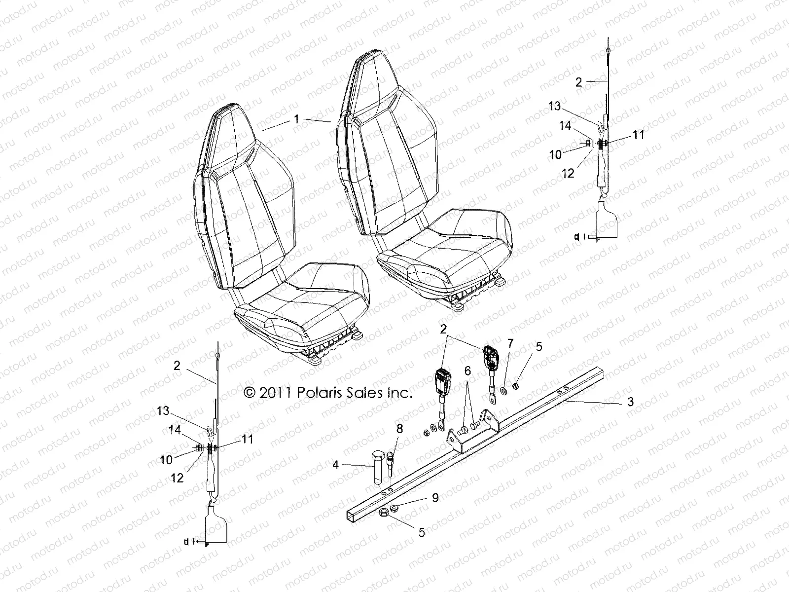 BODY | BODY, SEAT MOUNTING and BELTS - R13VH76AC/AD/AN/AS/EAI (49RGRSEATMTG12RZR800)