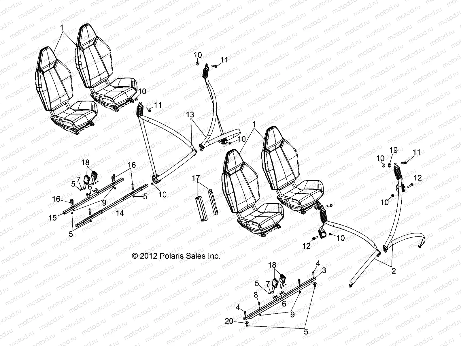 BODY | BODY, SEAT MOUNTING and BELTS - R13XE76AD/EAI (49RGRSEATMTG13RZR4)