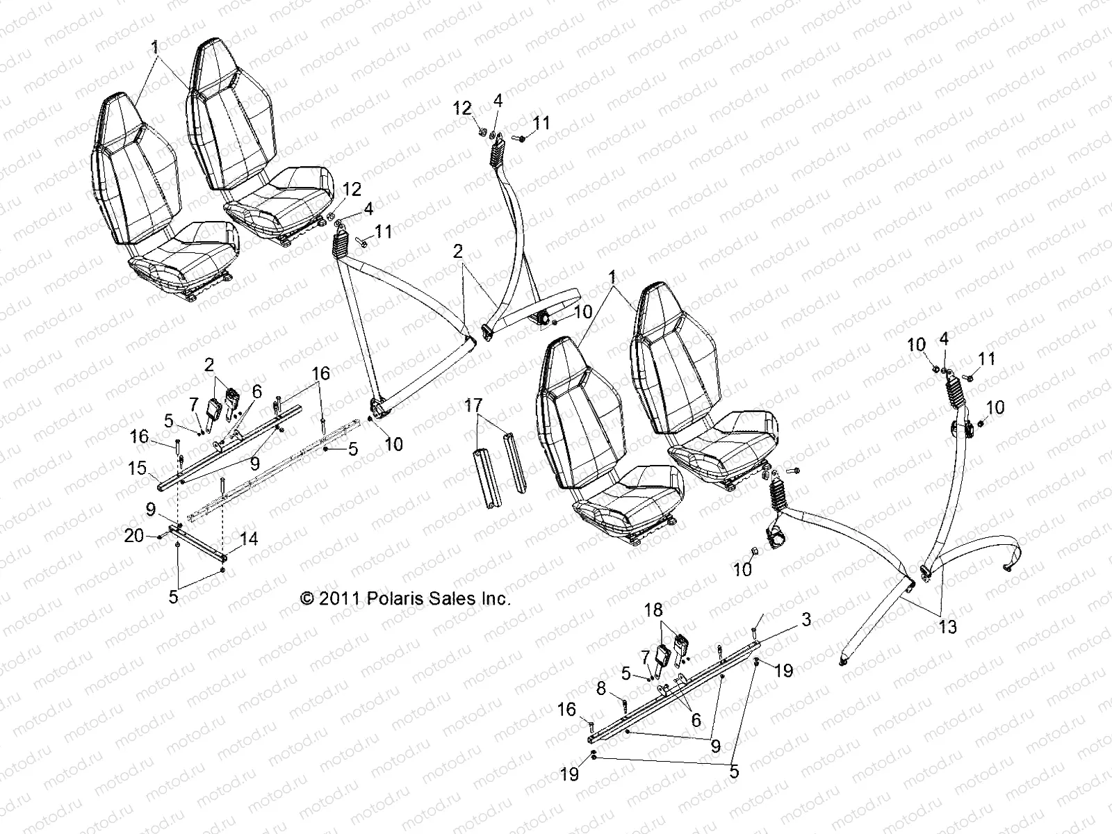BODY | BODY, SEAT MOUNTING and BELTS - R13XT9EFX (49RGRSEATMTG12RZRXP4)
