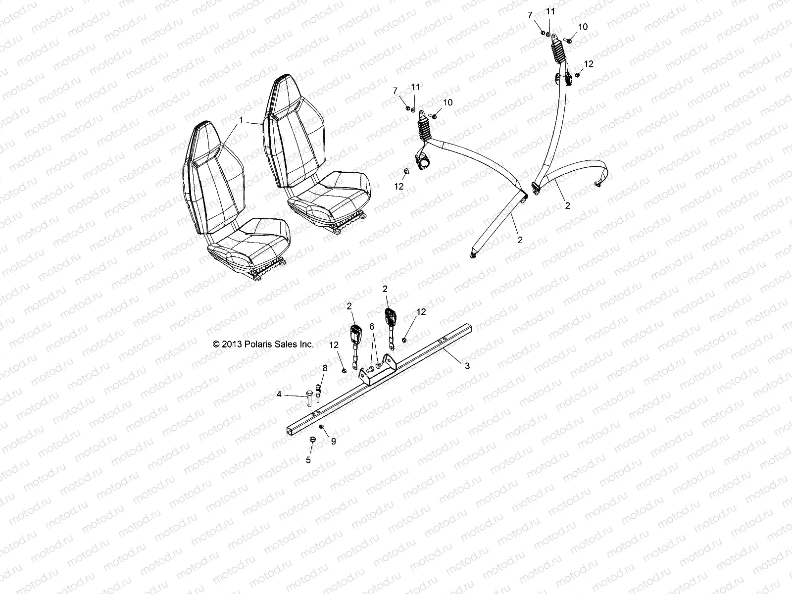 BODY | BODY, SEAT MOUNTING and BELTS - Z14JT87AD/9EAO/9EAL (49RGRSEATMTG14RZR900)