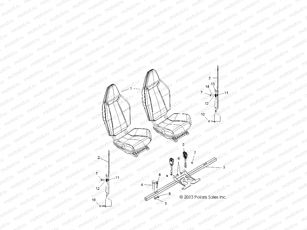 BODY | BODY, SEAT MOUNTING and BELTS - Z14VE76AD/7EAL/7EAW/EAJ/EAU (49RGRSEATMTG14RZRS)