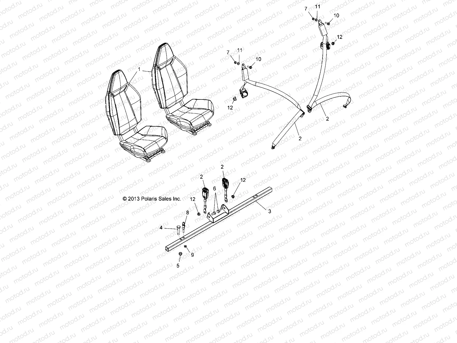 BODY | BODY, SEAT MOUNTING and BELTS - Z14VE76FX/FI (49RGRSEATMTG14RZR8SI)