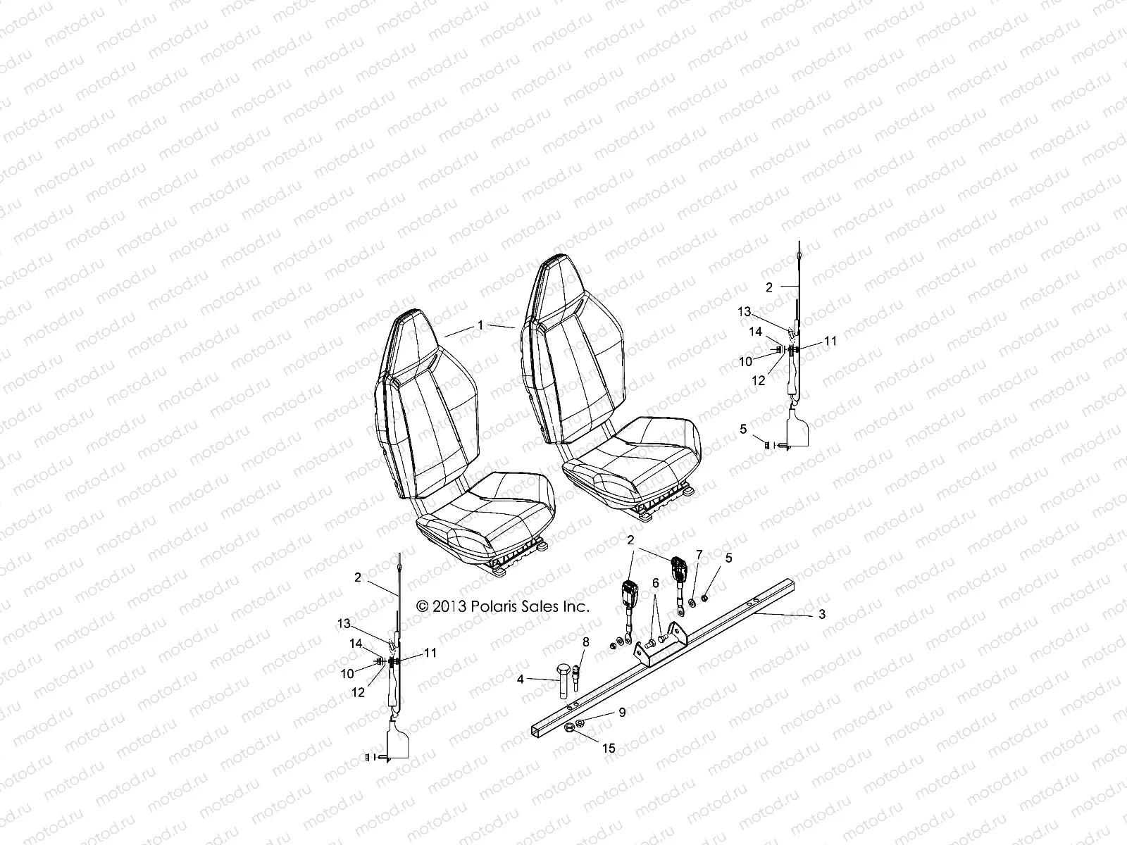 BODY | BODY, SEAT MOUNTING and BELTS - Z14VH76AC/AD/EAI/EAK/EAJ/EAL/EAW (49RGRSEATMTG14RZR800)