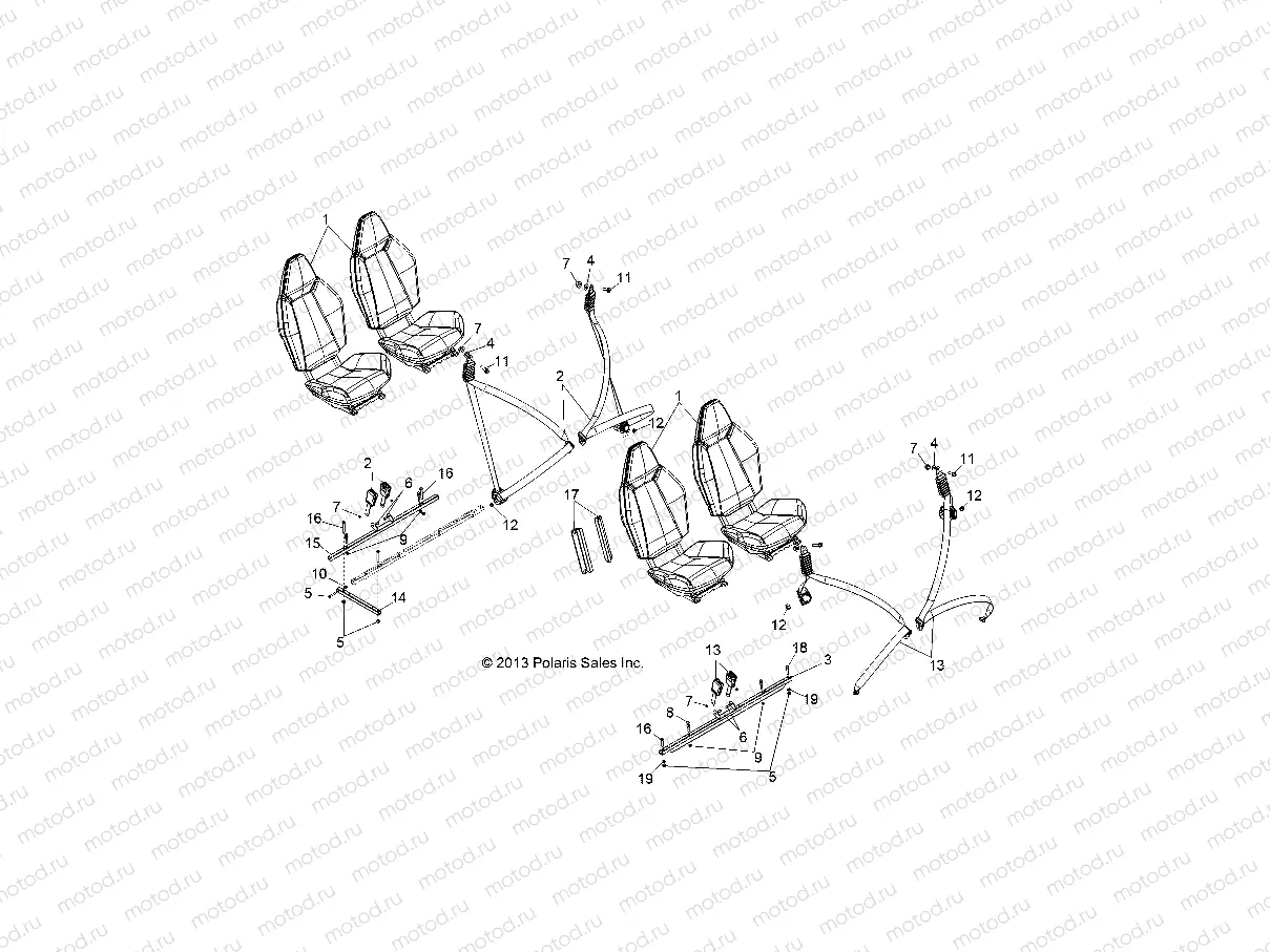 BODY | BODY, SEAT MOUNTING and BELTS - Z14XT9EAO (49RGRSEATMTG14RZR9004)