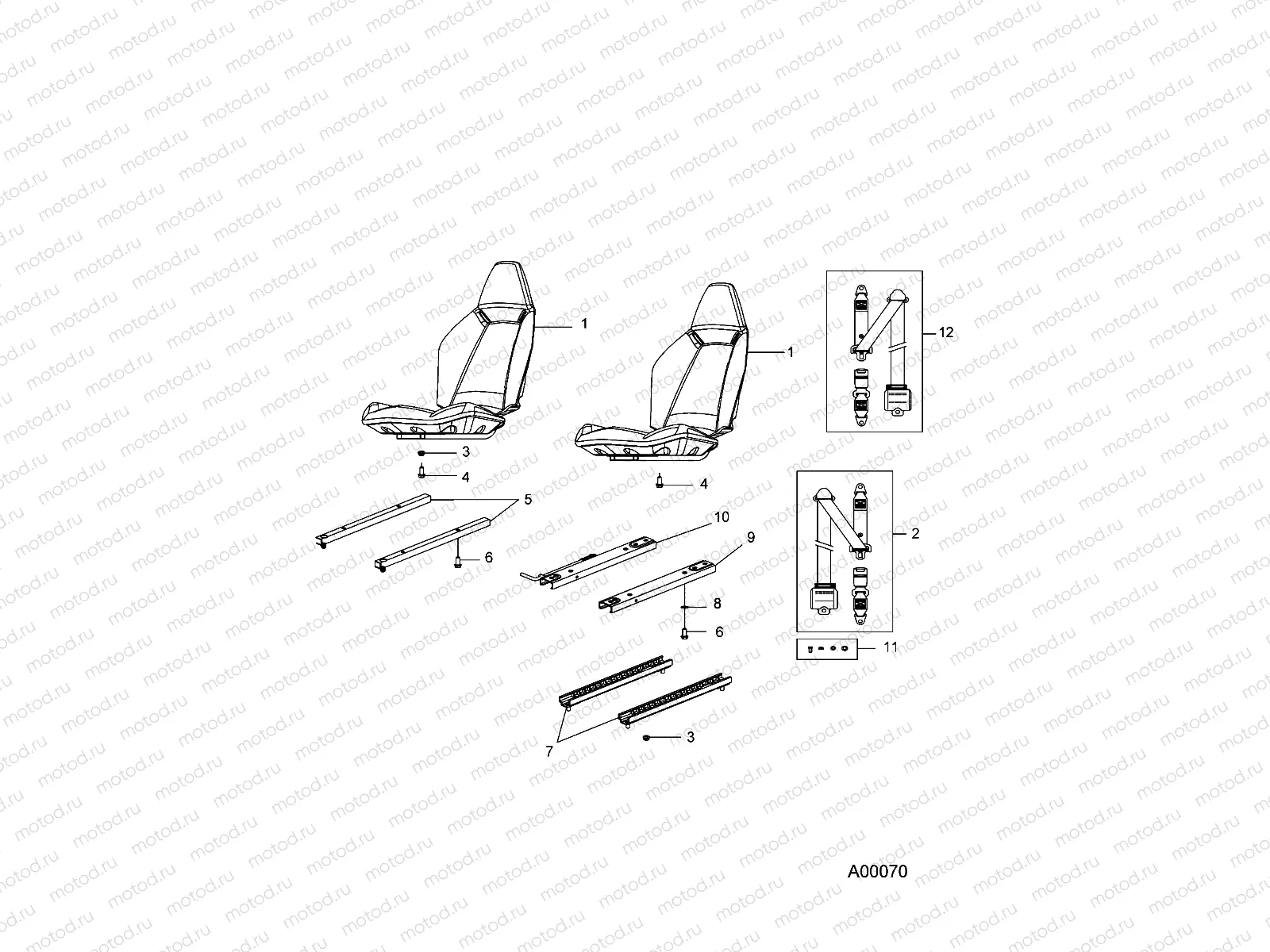 BODY | BODY, SEAT, MOUNTING and BELTS - Z18YAV17B2/B8/N2/N8 (49RGRSEATMTG10RZR170)
