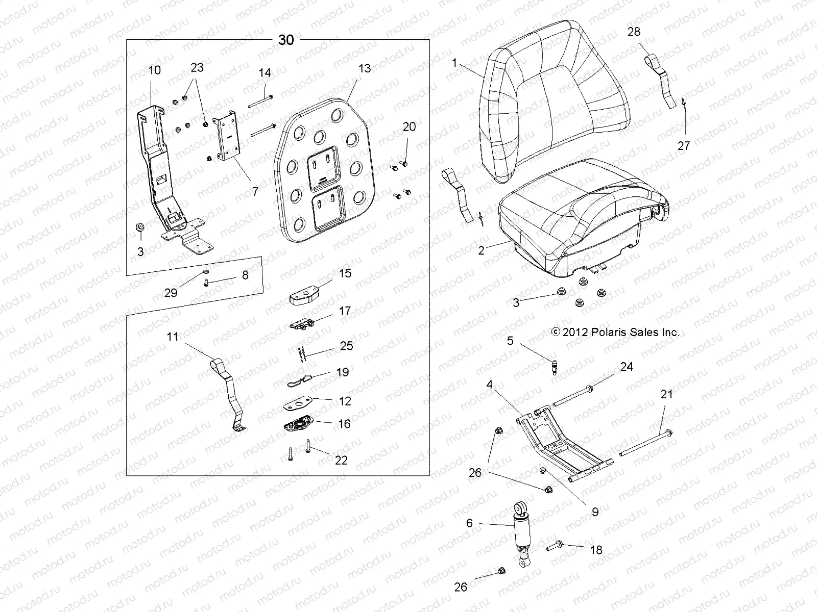 BODY | BODY, SEAT, PASSENGER - A14DN5EAH/EAR (49ATVSEATBOTTOM13SPTRG550EPS)
