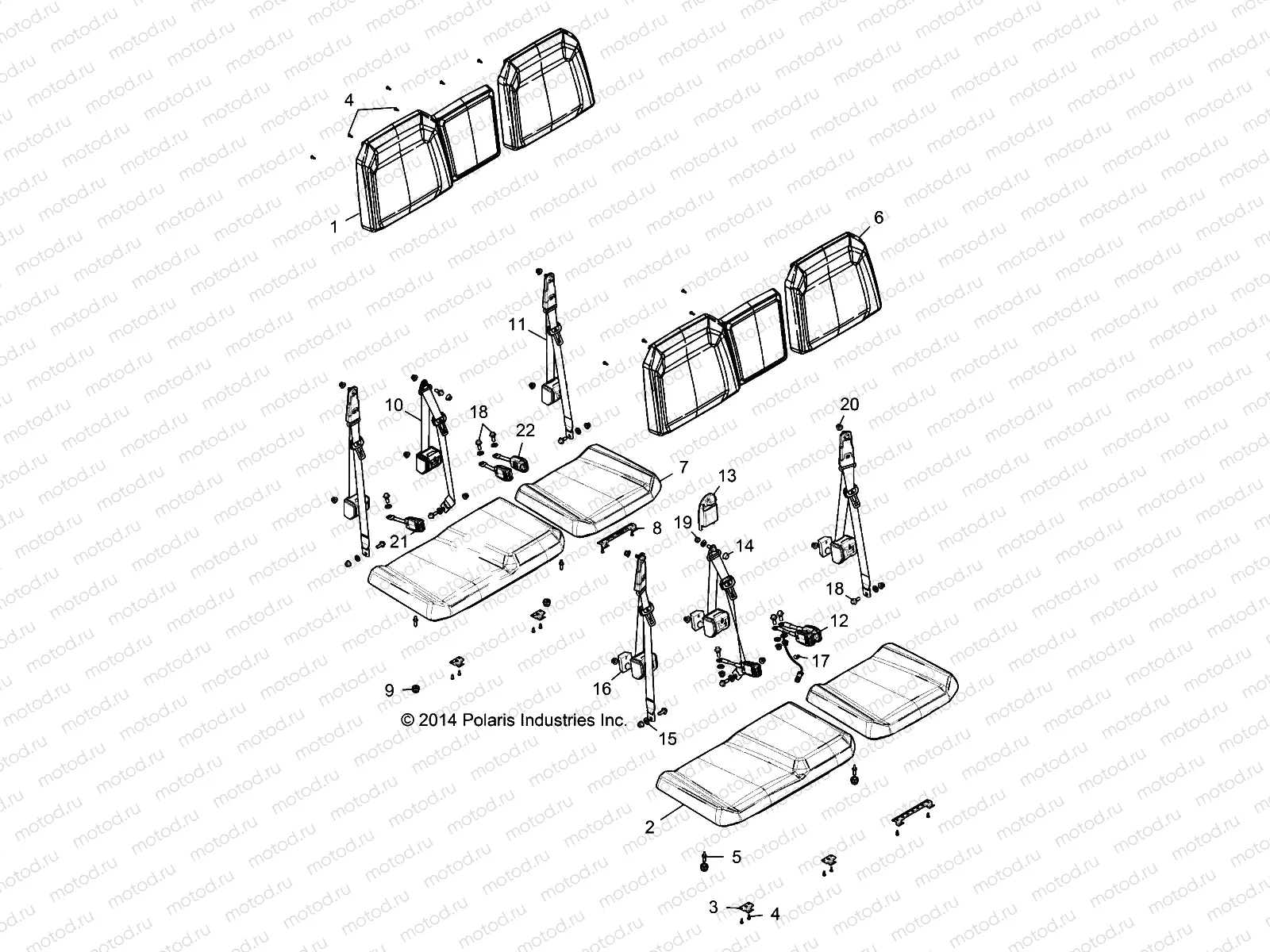 BODY | BODY, SEAT - R18RVE99AS/BS/AX/BX (6 PASS) (49RGRSEAT15CREW2)