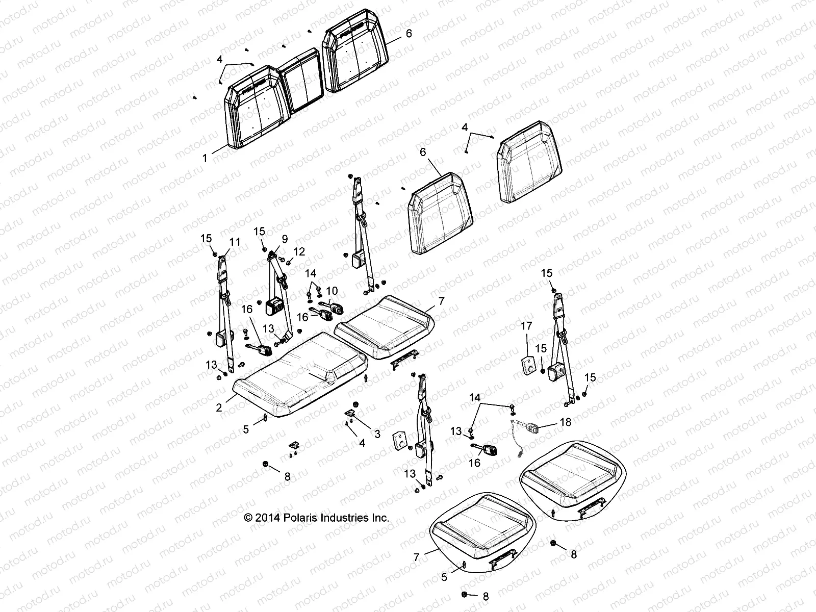 BODY | BODY, SEAT, REAR 60/40 - R15RUA87/E87/YAA/ZAC ALL OPTIONS (5 OCCUPANTS) (49RGRSEAT15CREW6040)