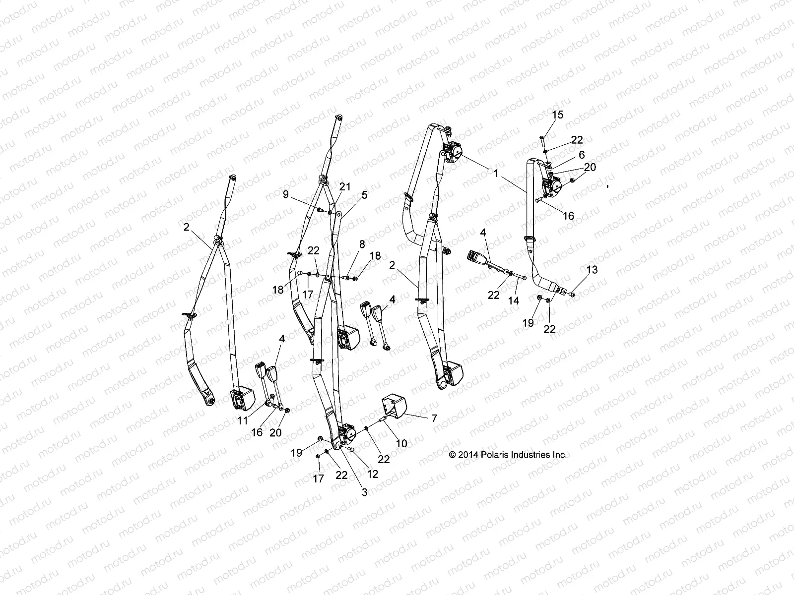BODY | BODY, SEATBELT, 6 PASSENGER, US - L16G6A/6S ALL OPTIONS (49GEMSEATBELTS156PUS)