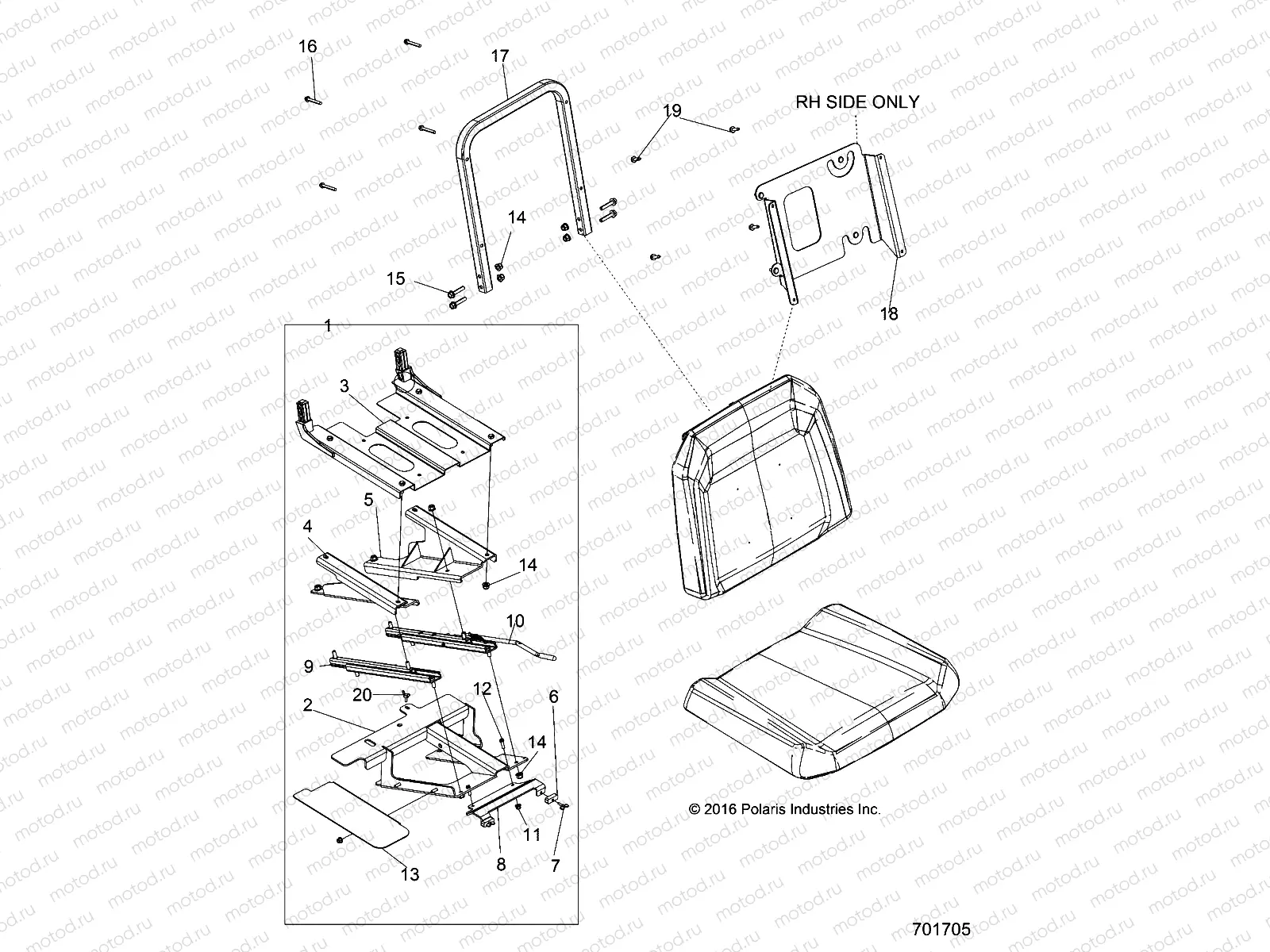 BODY | BODY, SLIDER DRIVERS SEAT - R17RMS57C1/CK/E1/EK/T57C1/E1 (701705)