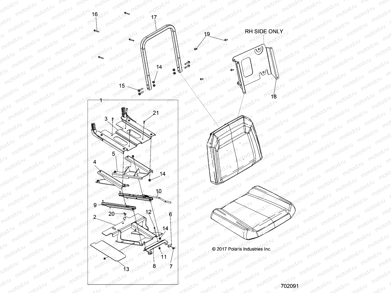 BODY | BODY, SLIDER DRIVERS SEAT - R18RMS57C1/CV/T57C1 (702091)