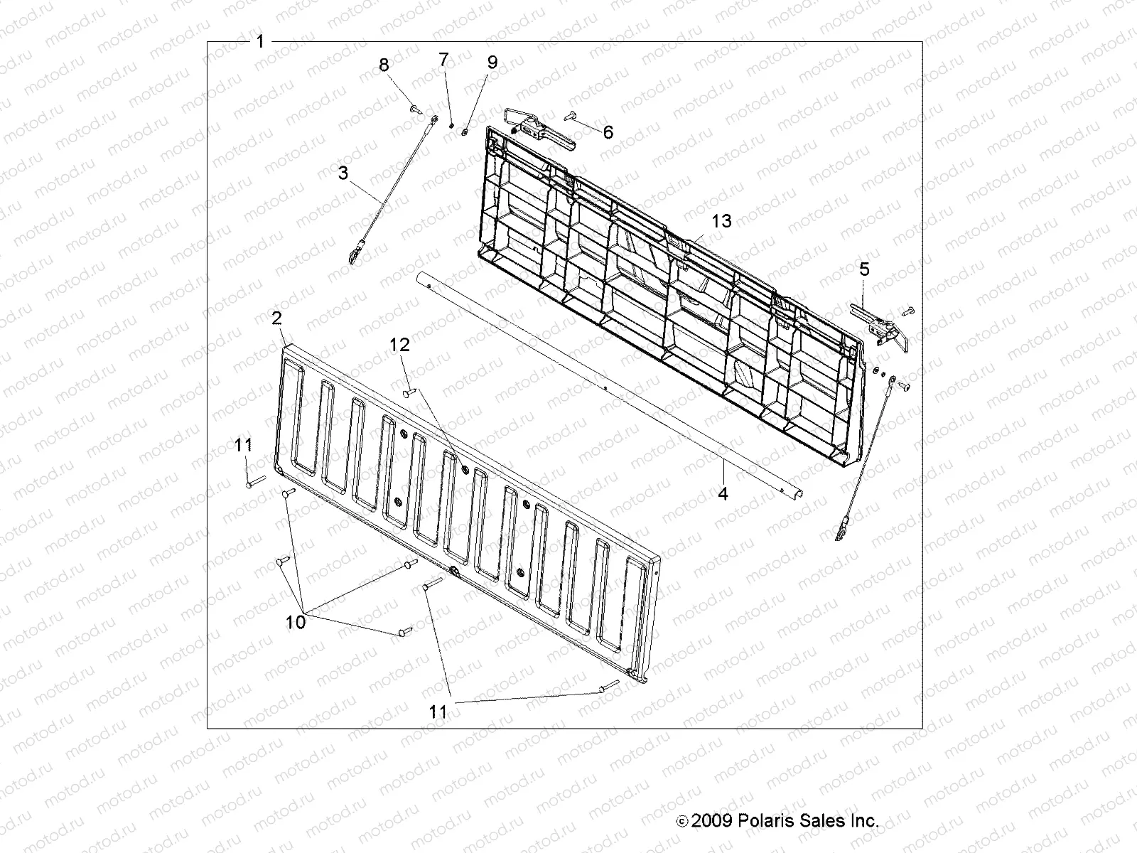 BODY | BODY, TAILGATE ASM. - R10RC08GA/GH/FA/FH (49LEVTAILGATE10SDW)