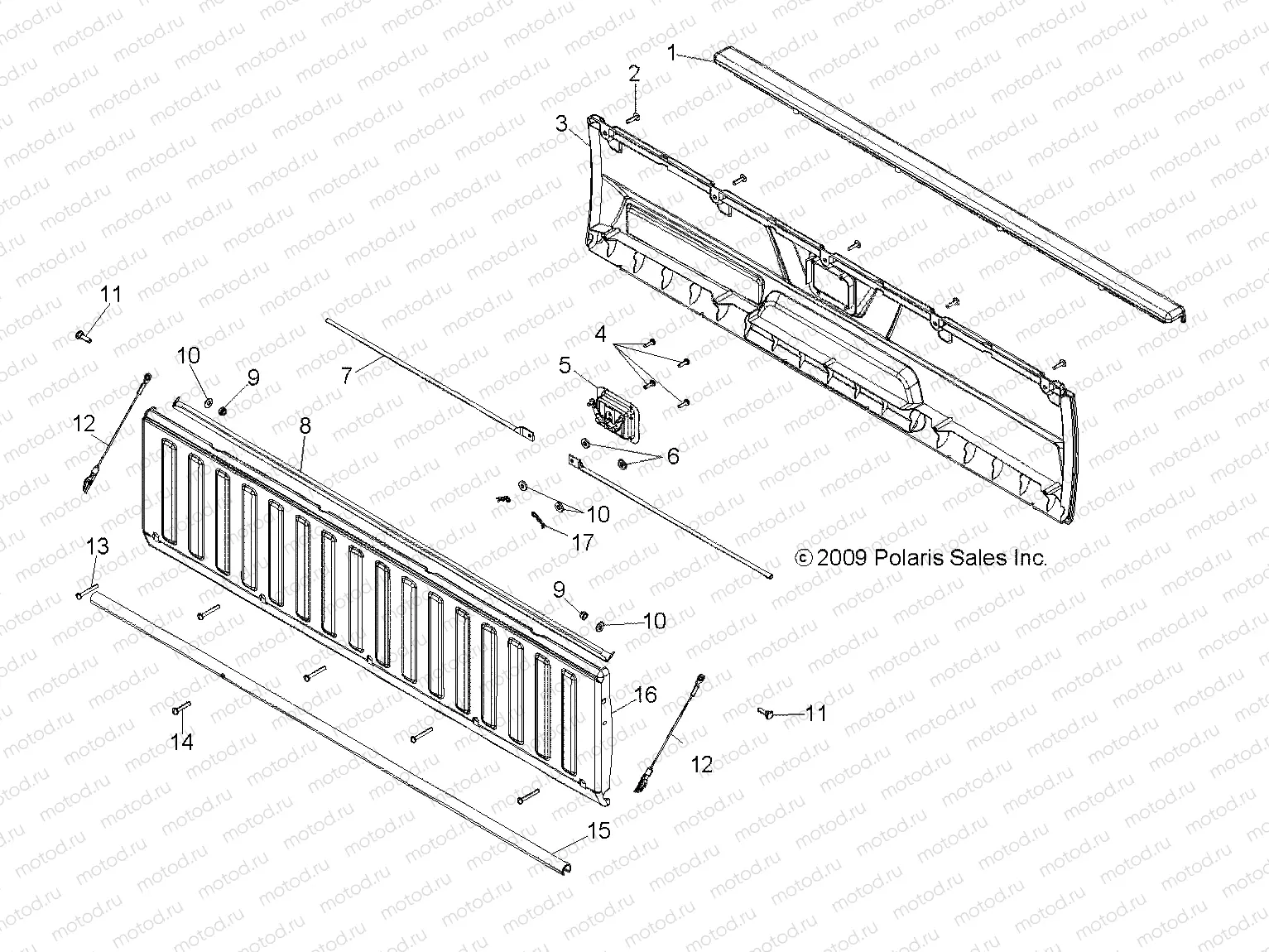 BODY | BODY, TAILGATE ASM. - R16RAA76AA/AJ (49RGRTAILGATE106X6)