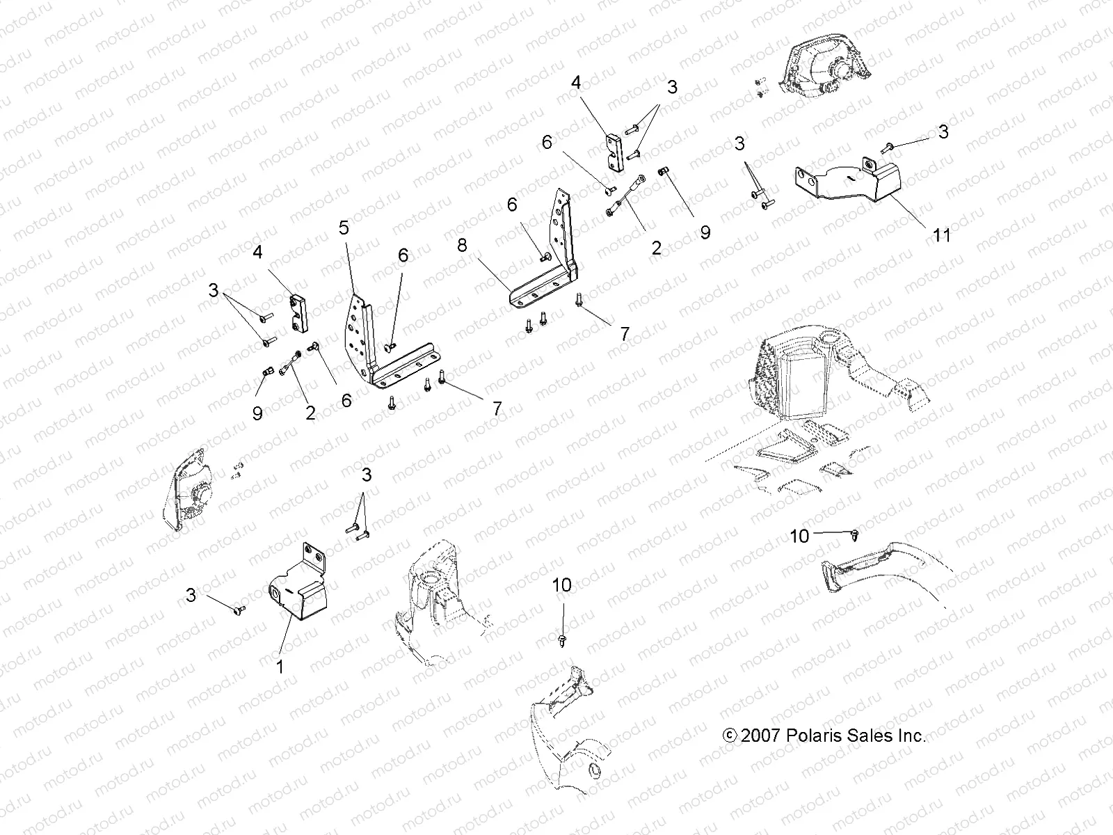 BODY | BODY, TAILGATE BRACKETS - A08TN68AX/AZ (49ATVTAILGATEMTG08SPX25)
