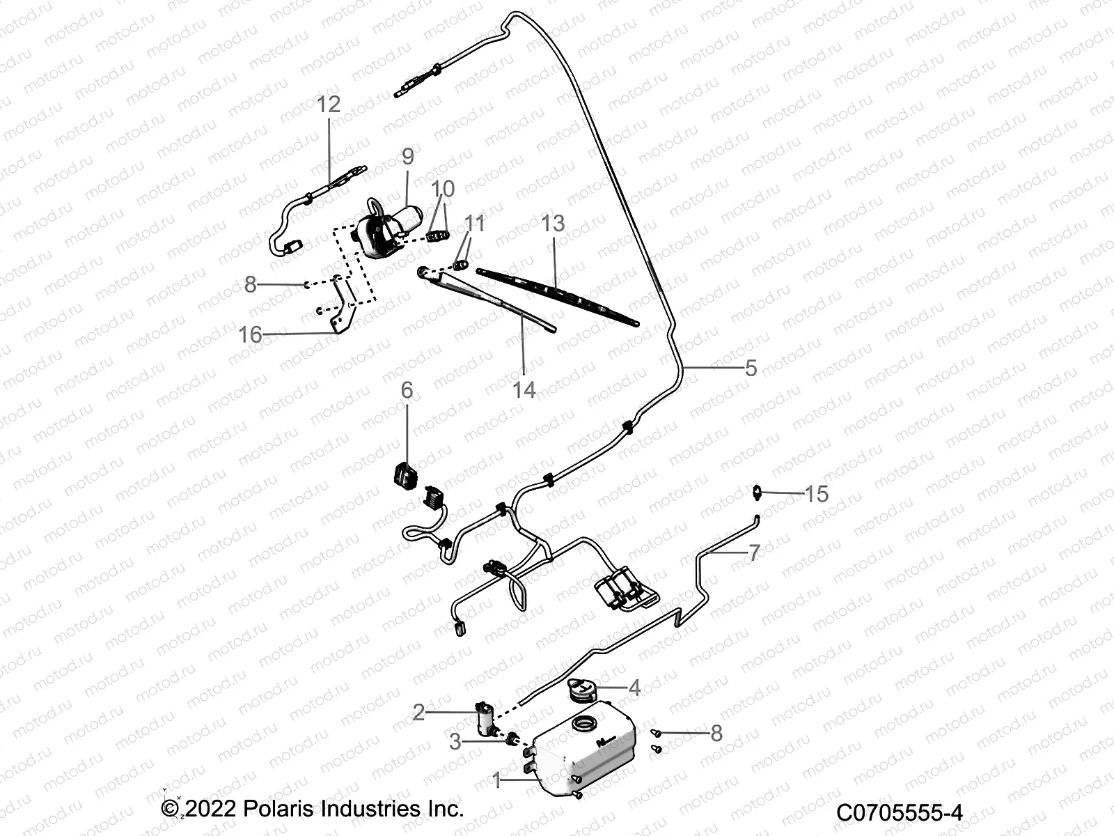 BODY | BODY, WATER BOTTLE PUMP ASM AND WIPER KIT - R22RRV99AG/2AG/2BG (C0705555-4)