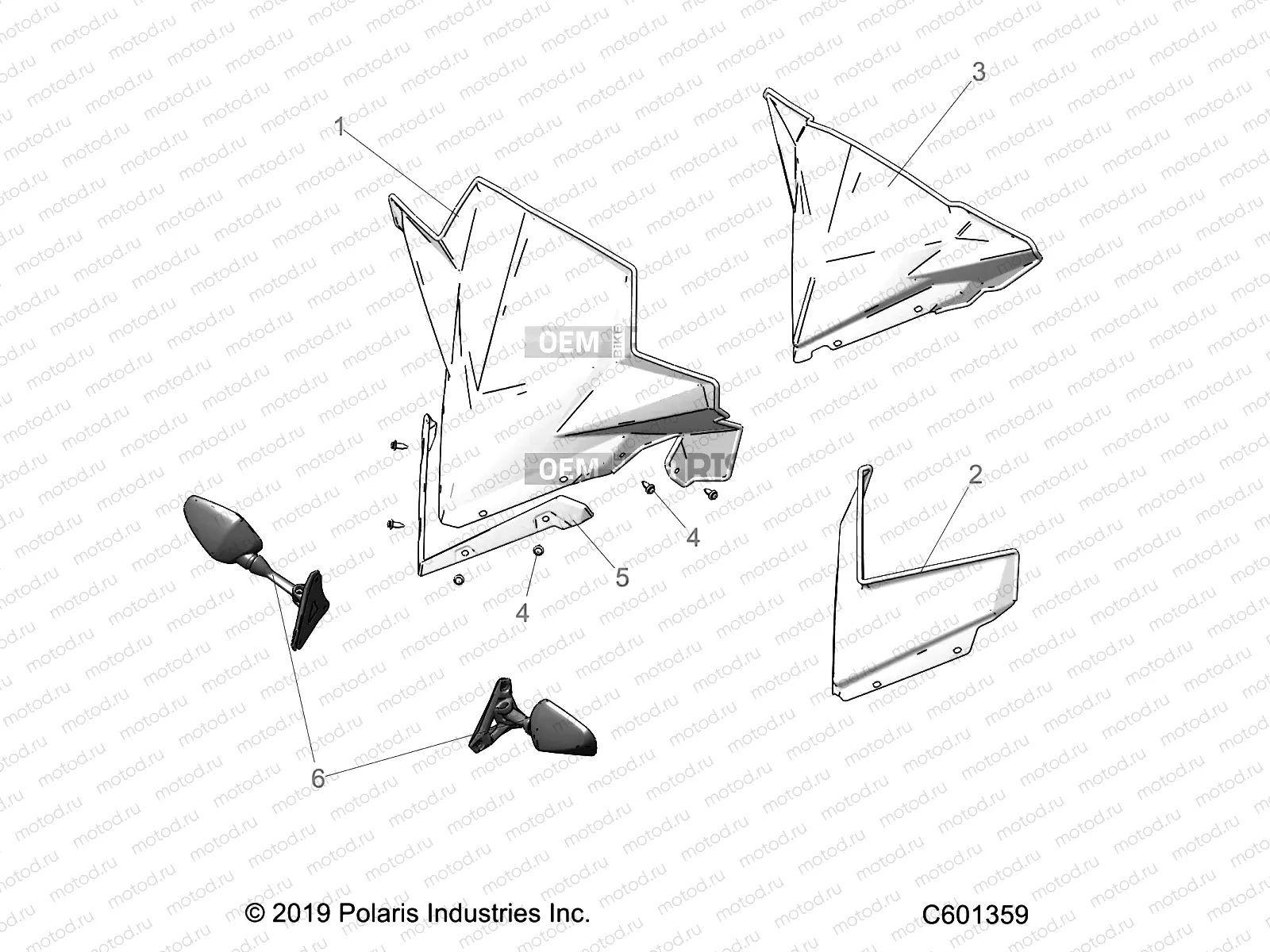 BODY | BODY, WINDSHIELD AND MIRRORS - S20EDE6PS ALL OPTIONS (C601359)