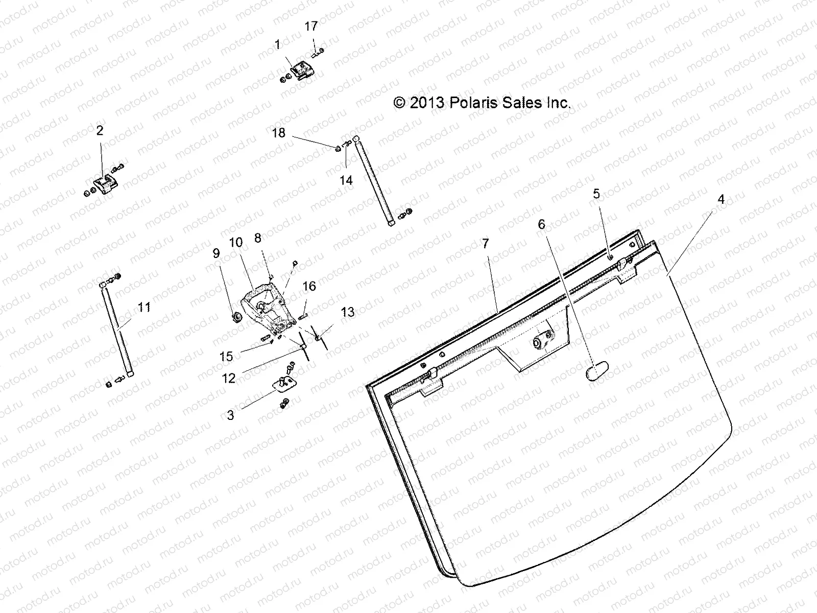 BODY | BODY, WINDSHIELD - D132M9JDJ (49BRUTUSWINDSHIELD13M)