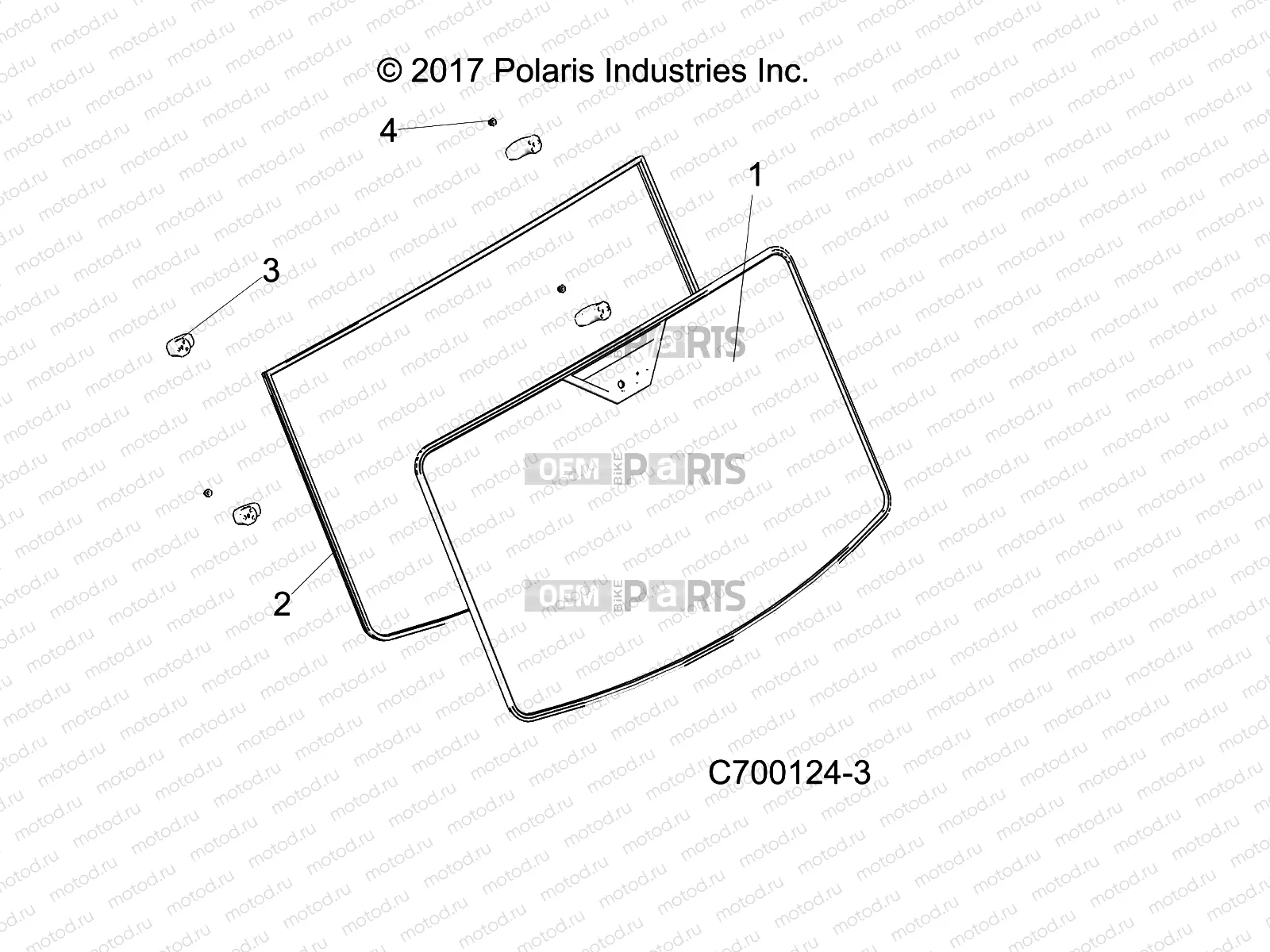 BODY | BODY, WINDSHIELD FIXED - R18RRU99AS/BS (C700124-3)