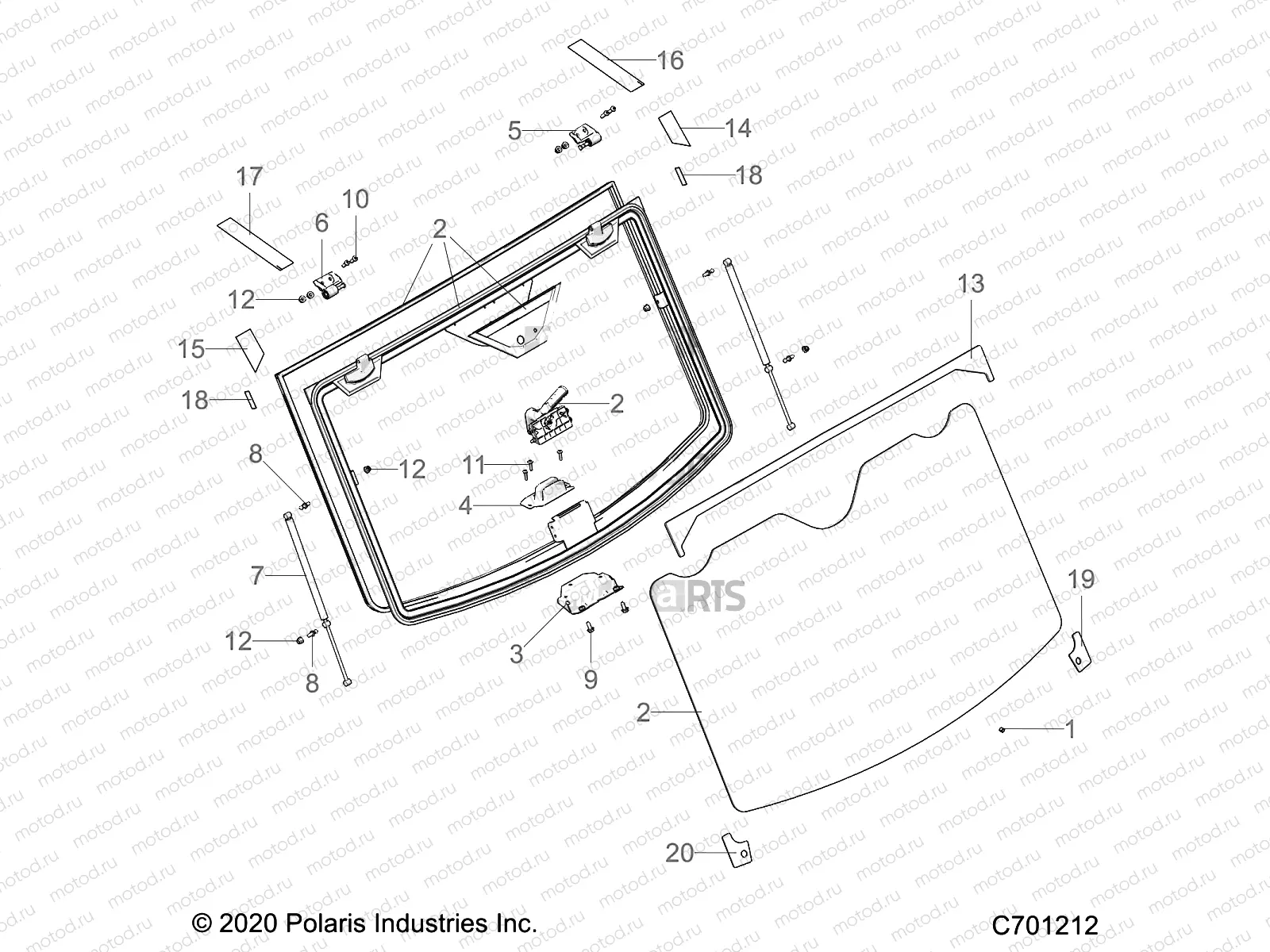 BODY | BODY, WINDSHIELD, TIP-OUT - R21RSZ99A9/AC/AP/AW/B9/BC/BP/BW (C701212)