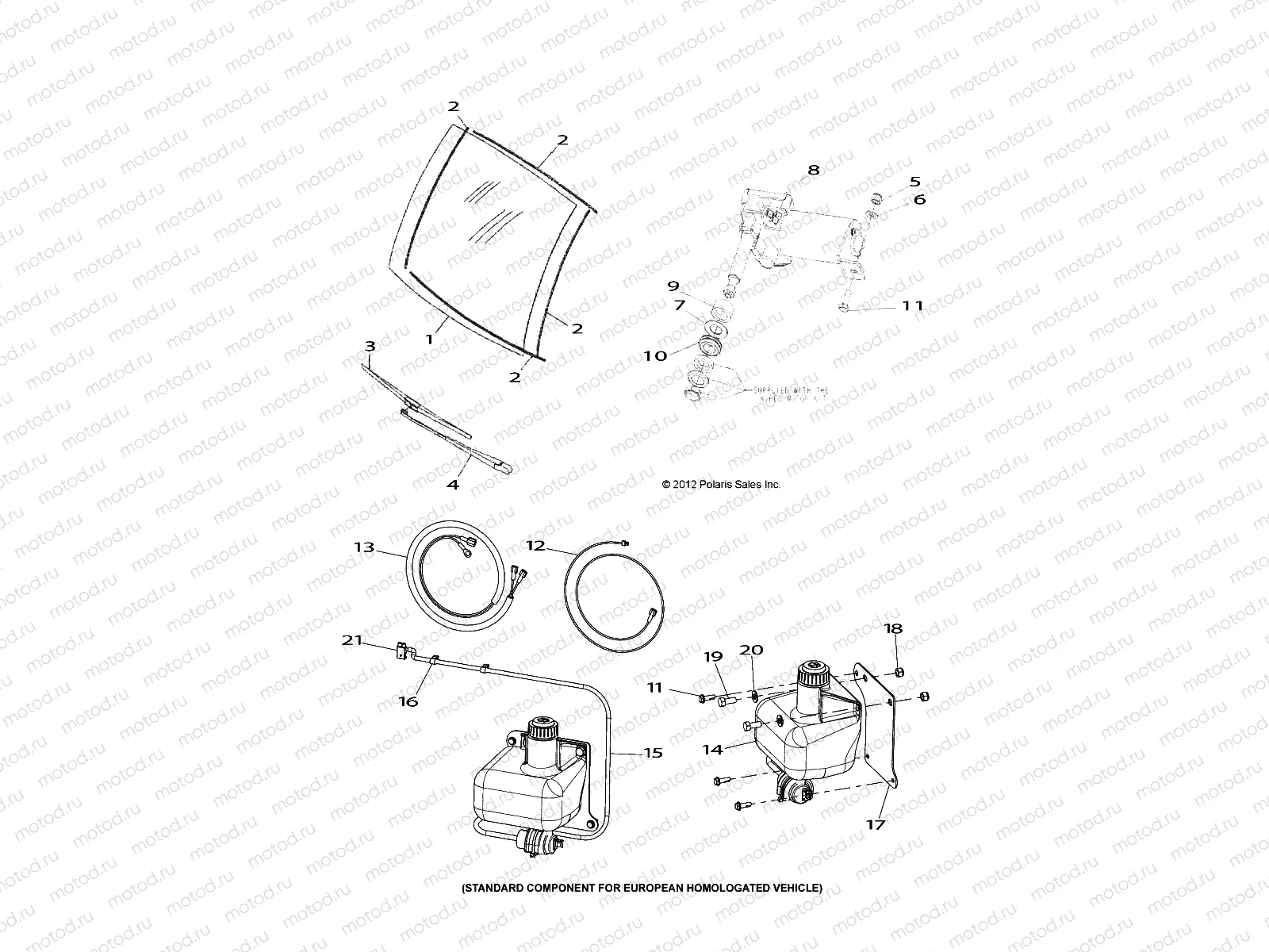 BODY | BODY, WINDSHIELD, WIPER, WASHER KIT and MOTOR - L13G2/4/6 ALL OPTIONS (49GEMBODY13WIPER)