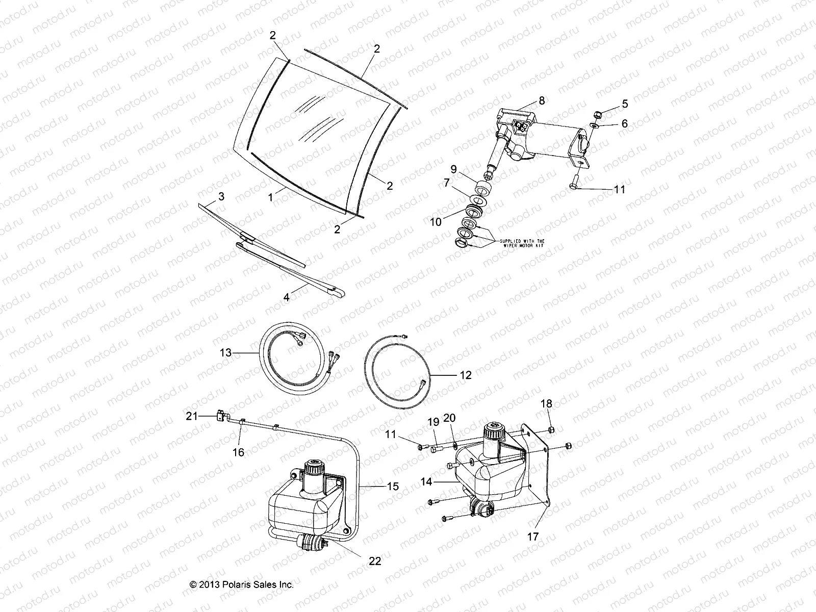 BODY | BODY, WINDSHIELD, WIPER, WASHER KIT and MOTOR - L14G2/4/6 ALL OPTIONS (49GEMBODY14WIPER)
