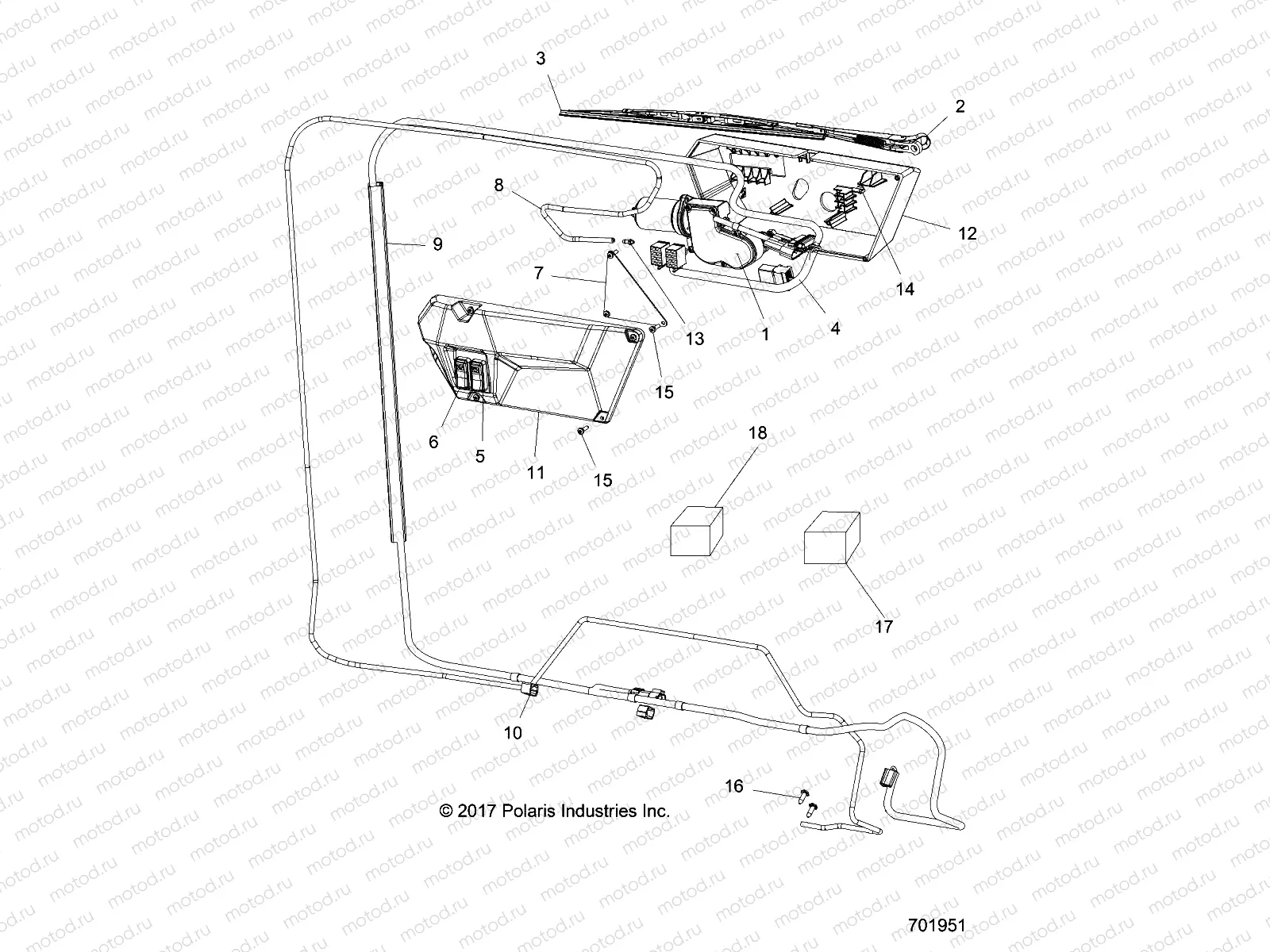 BODY | BODY, WIPER MOTOR AND WSHLD HARNESS - R18RVU99AS (701951)