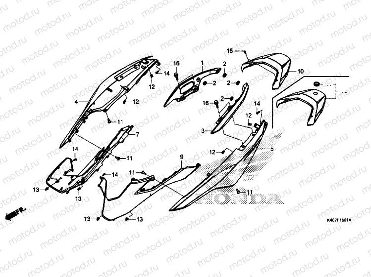 BODY COVER/REAR GRIP (NSS125ADK)