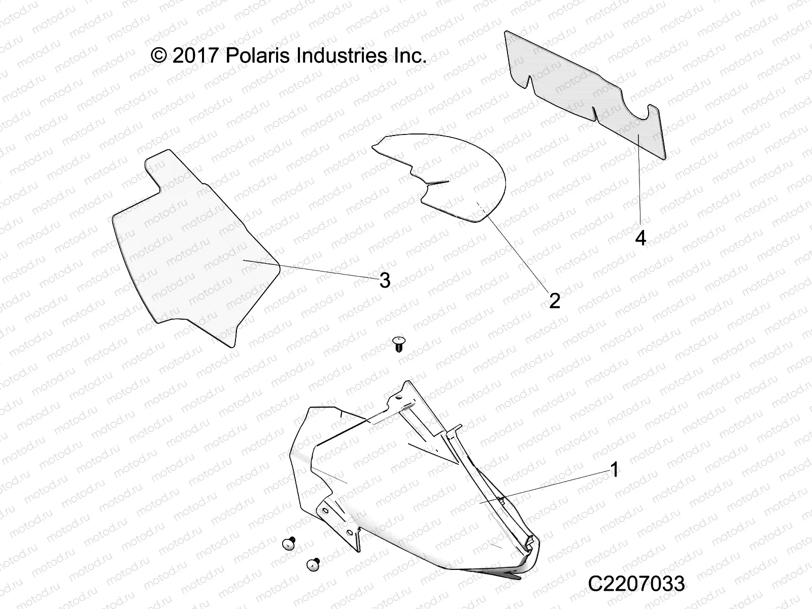 BODY PANELS | BODY PANELS, THERMAL SHIELDS - A-17-01-A Applies to 2015-2016 Sportsman 850/1000 Touring Models AFTER Safety Recall A-17-01-A has been completed.  (C2207033)