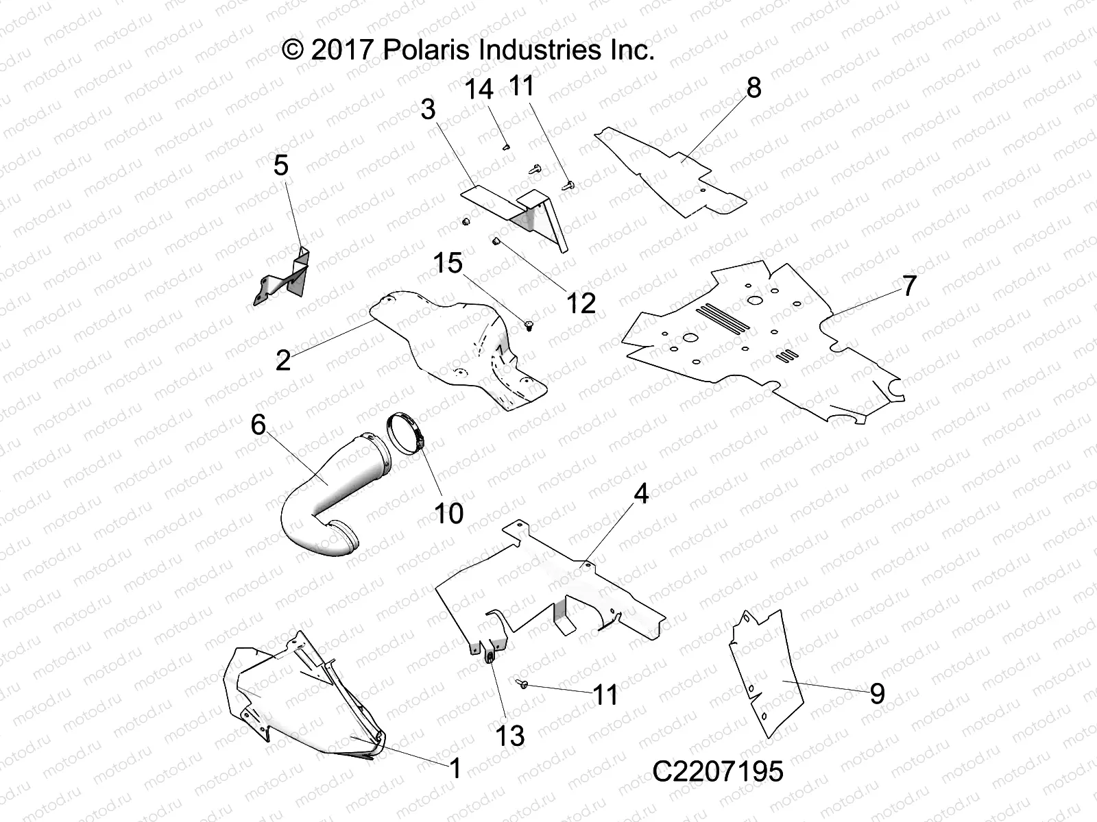 BODY PANELS | BODY PANELS, THERMAL SHIELDS - A-17-01-B Applies to 2016 Sportsman 850/1000 High Lifter Models AFTER Safety Recall A-17-01-B has been completed  (C2207195)