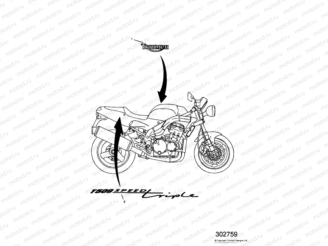 Bodywork Decals 885cc Engine